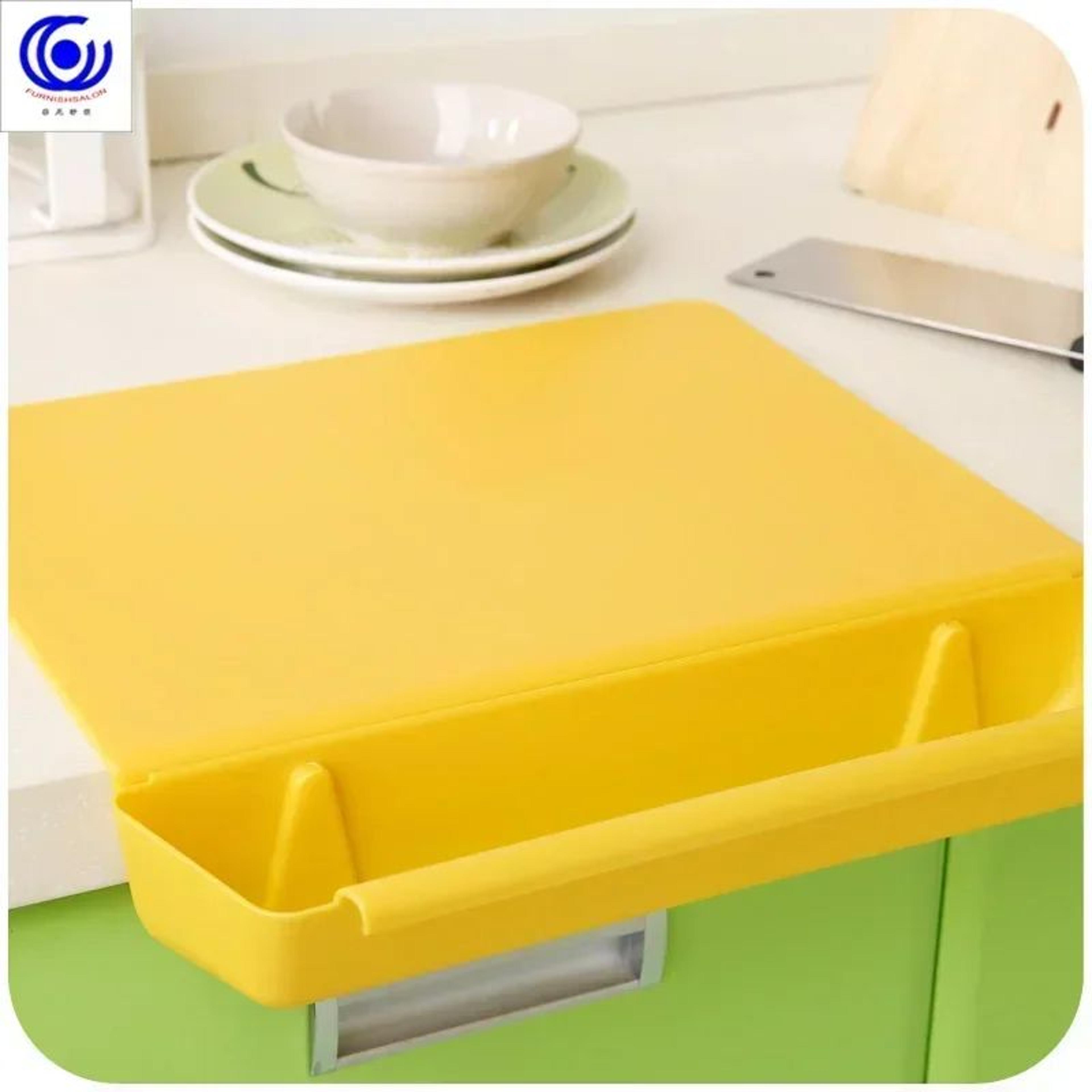 Cutting Board With Storage Basket  Sturdy PP Prep Surface With Detachable Tray  NonSlip Back For Fr 8