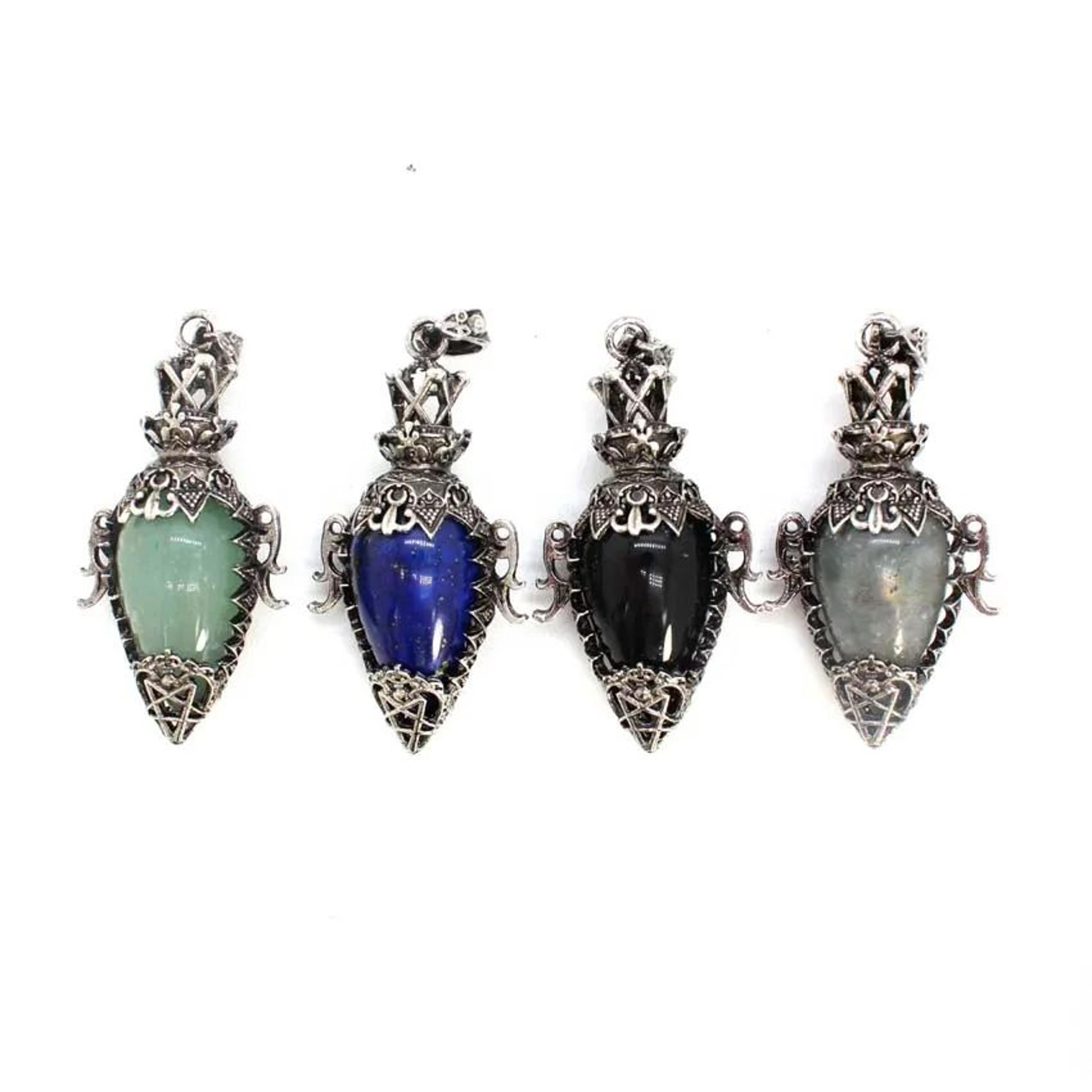 Water Drop Crystal Pendulum  Natural Amethyst Rose Quartz  Onyx Pendant With Antique Style For Dows