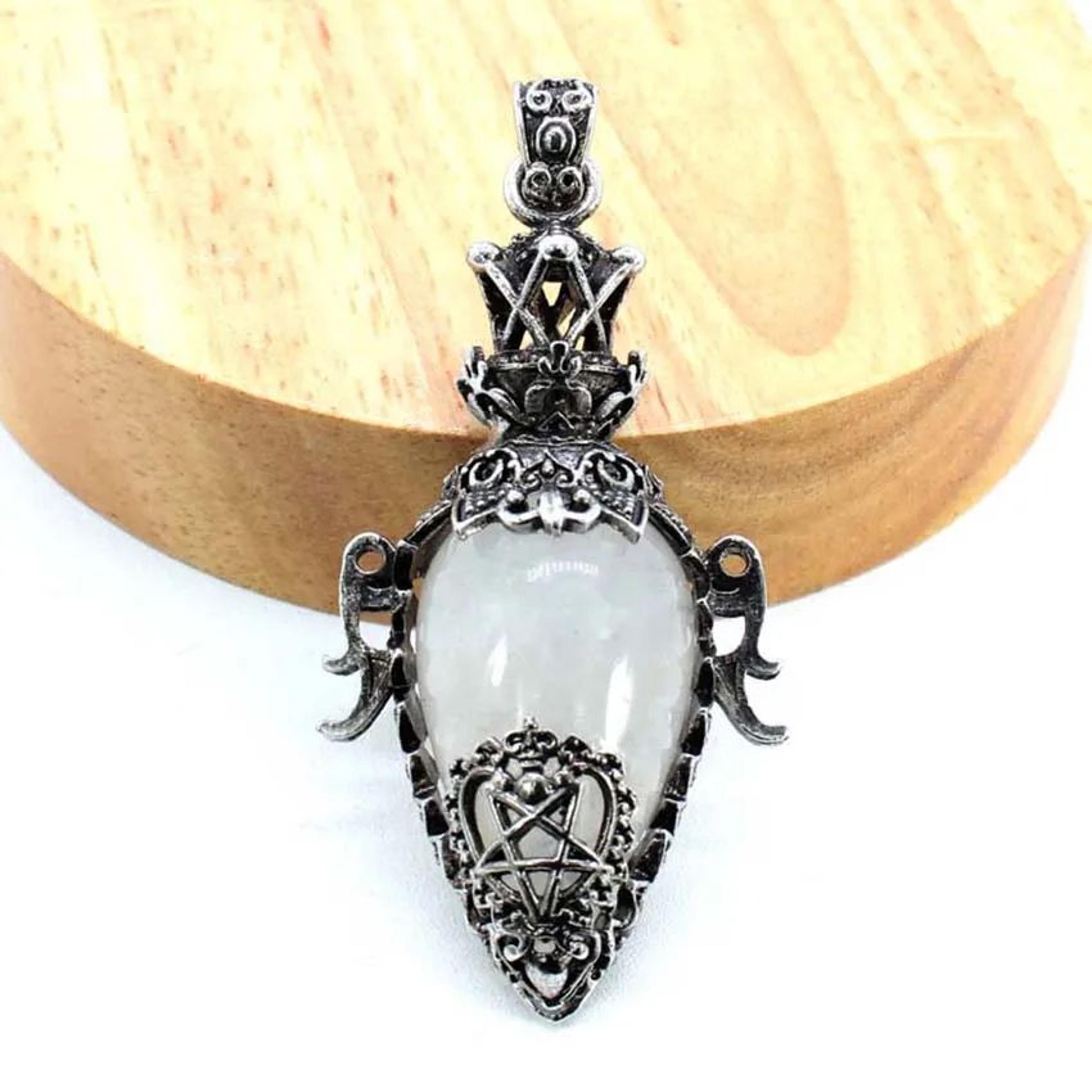 Water Drop Crystal Pendulum  Natural Amethyst Rose Quartz  Onyx Pendant With Antique Style For Dows