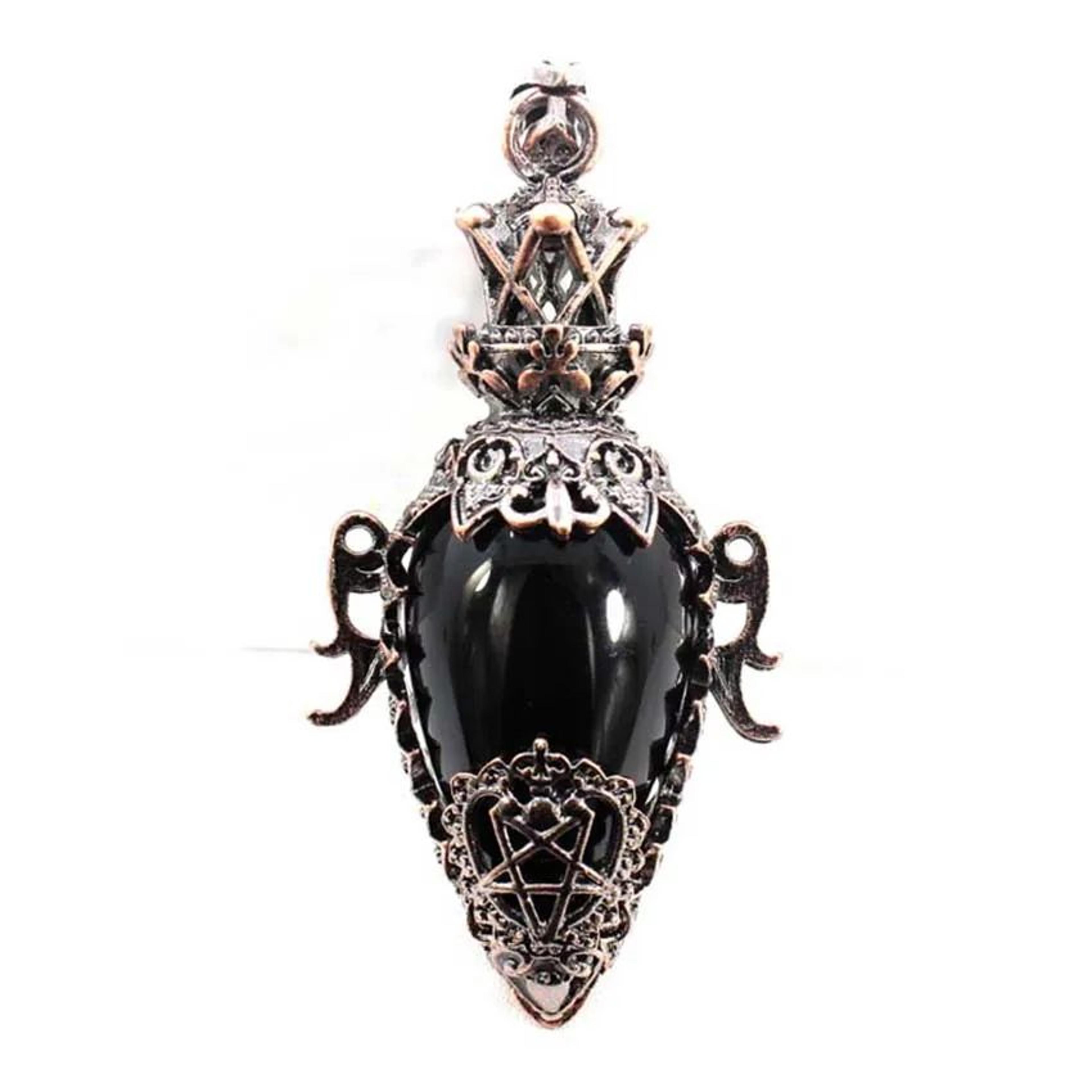 Water Drop Crystal Pendulum  Natural Amethyst Rose Quartz  Onyx Pendant With Antique Style For Dows