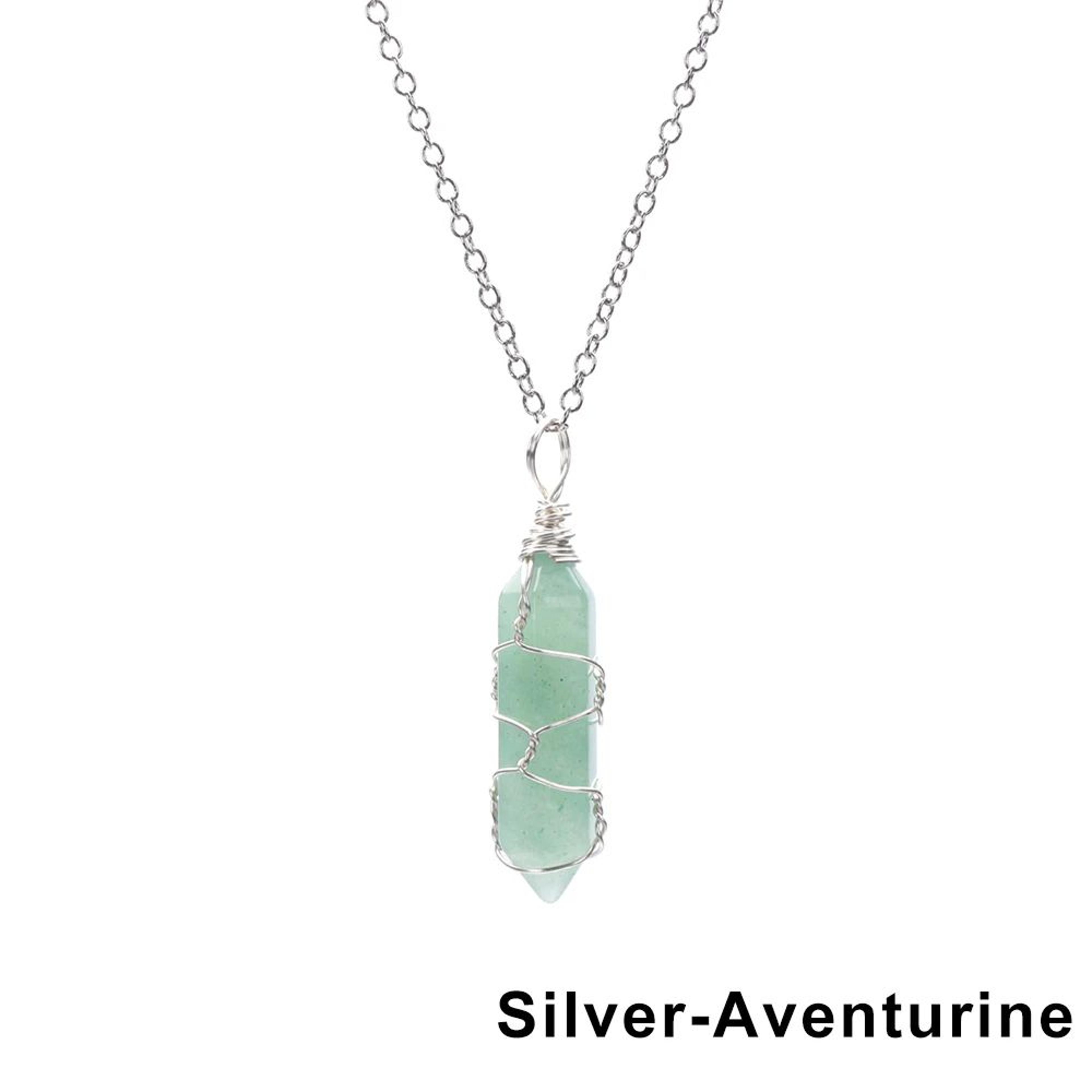 Wire Wrapped Crystal Necklace  Hexagonal Stone Pendant With 1772 In Chain For Personal Style  Speci 9