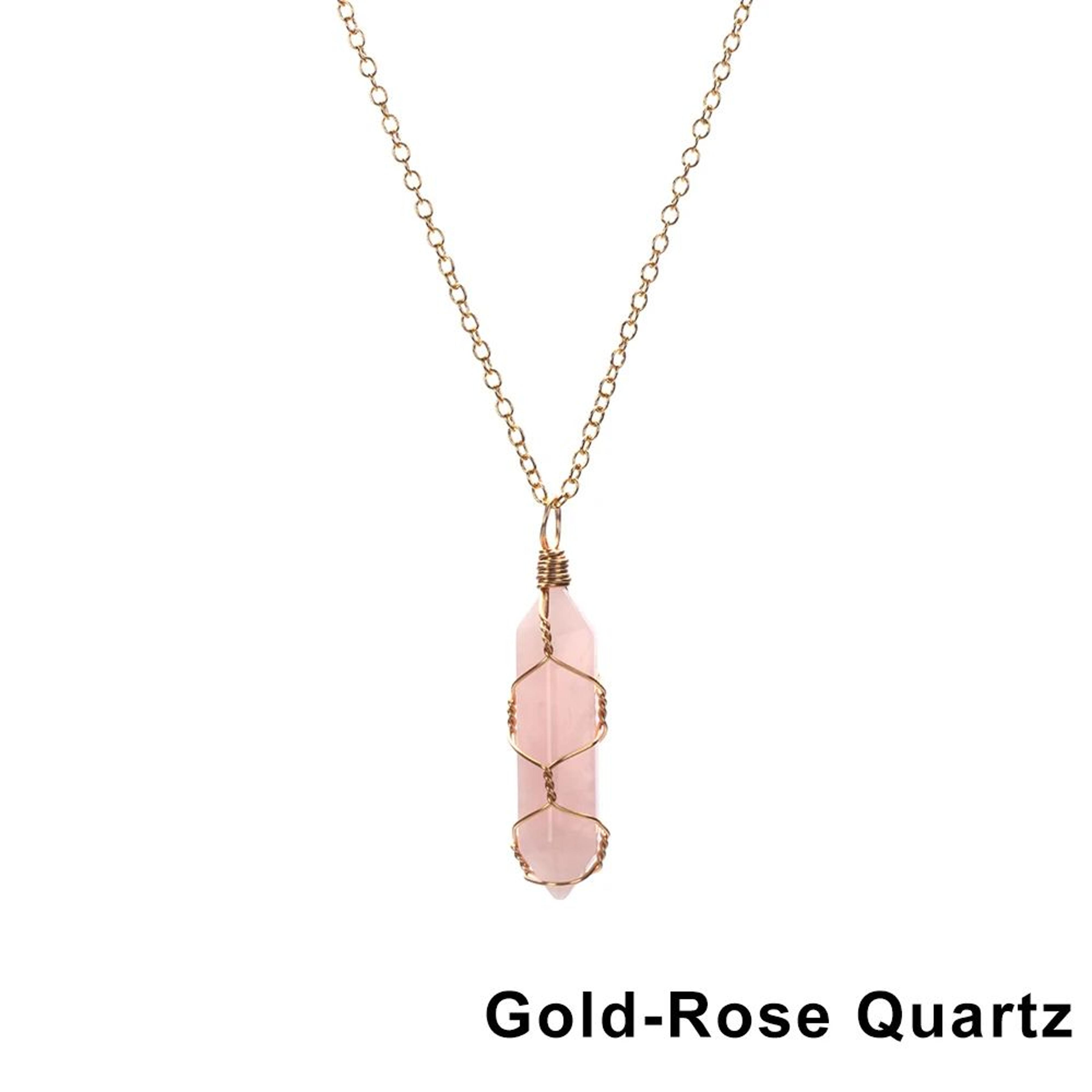 Wire Wrapped Crystal Necklace  Hexagonal Stone Pendant With 1772 In Chain For Personal Style  Speci 11