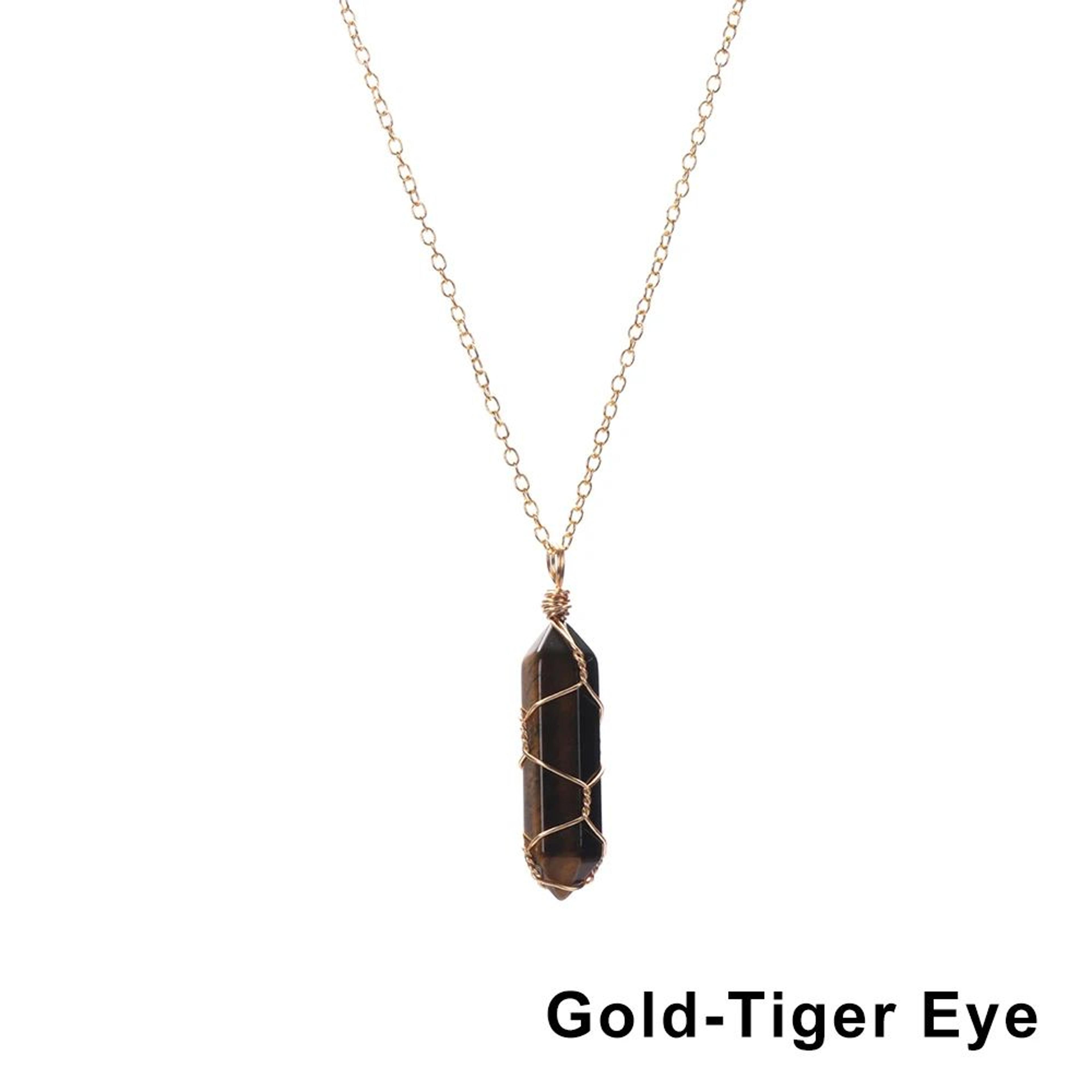 Wire Wrapped Crystal Necklace  Hexagonal Stone Pendant With 1772 In Chain For Personal Style  Speci 17