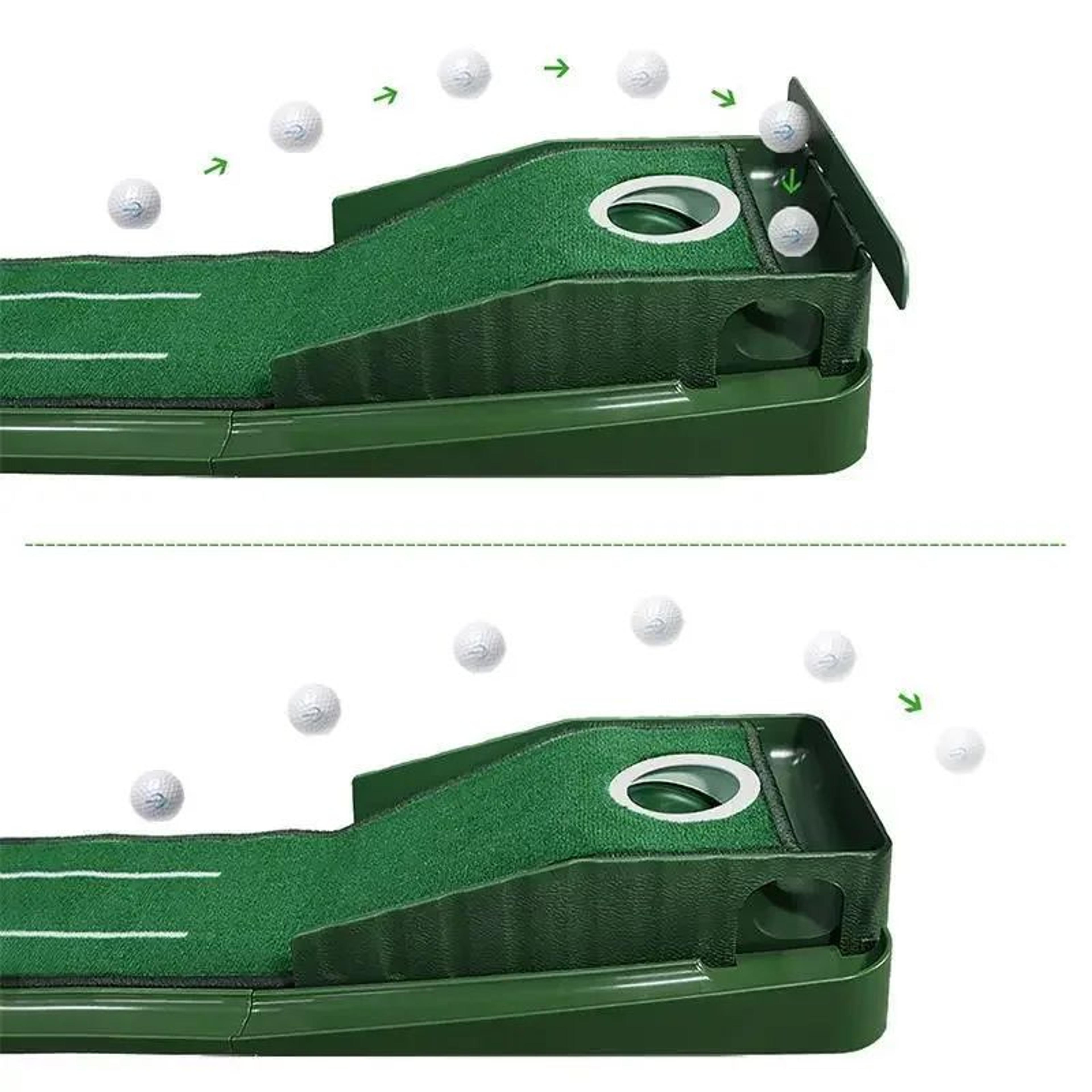 Mini Golf Putting Mat  EasySetup Trainer With Automatic Ball Return  Blocking Plate For Indoor And  5
