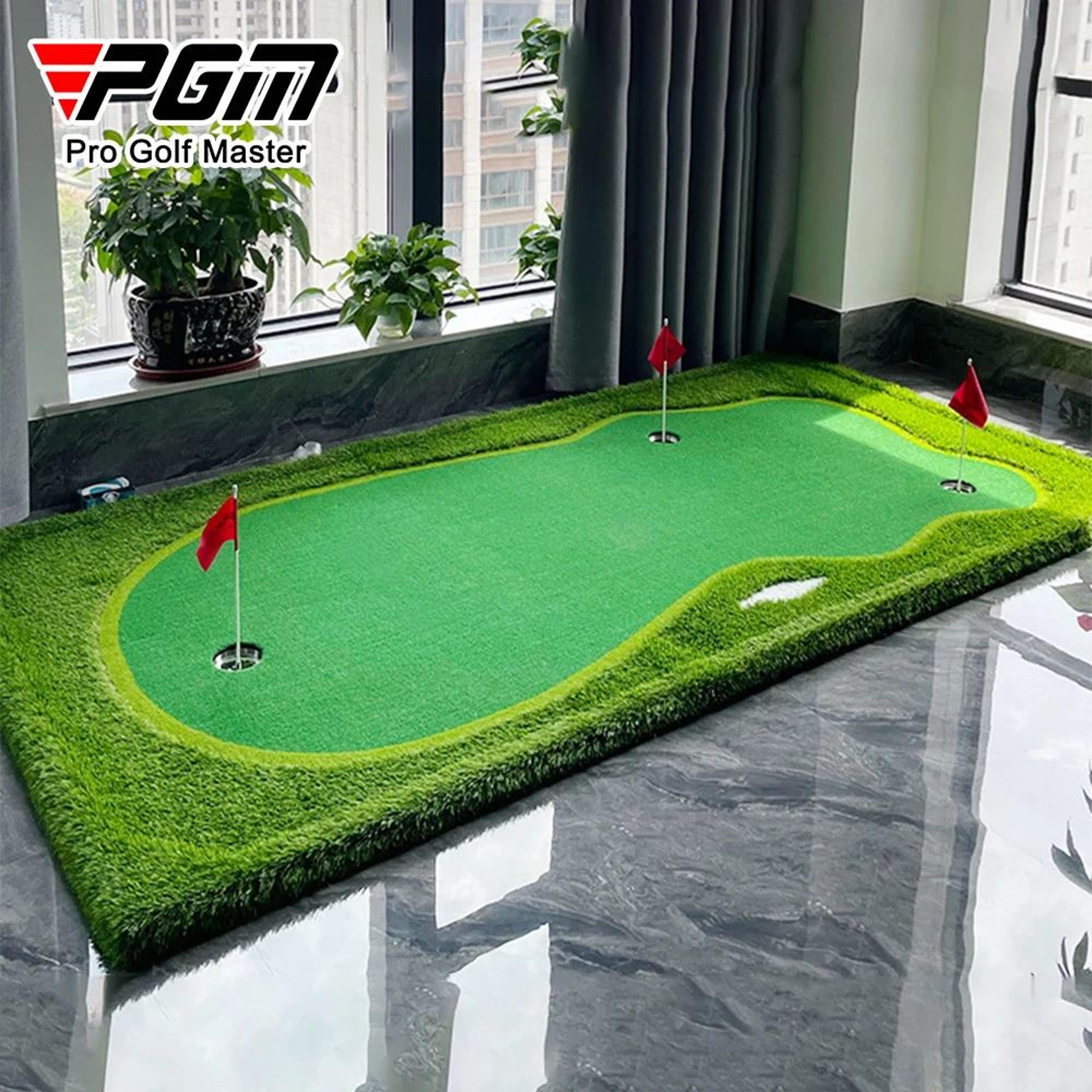 Indoor Golf Putting Green  3937 X 11811 In Practice Mat With Short  Long Turf  EVA Backing For Home 1