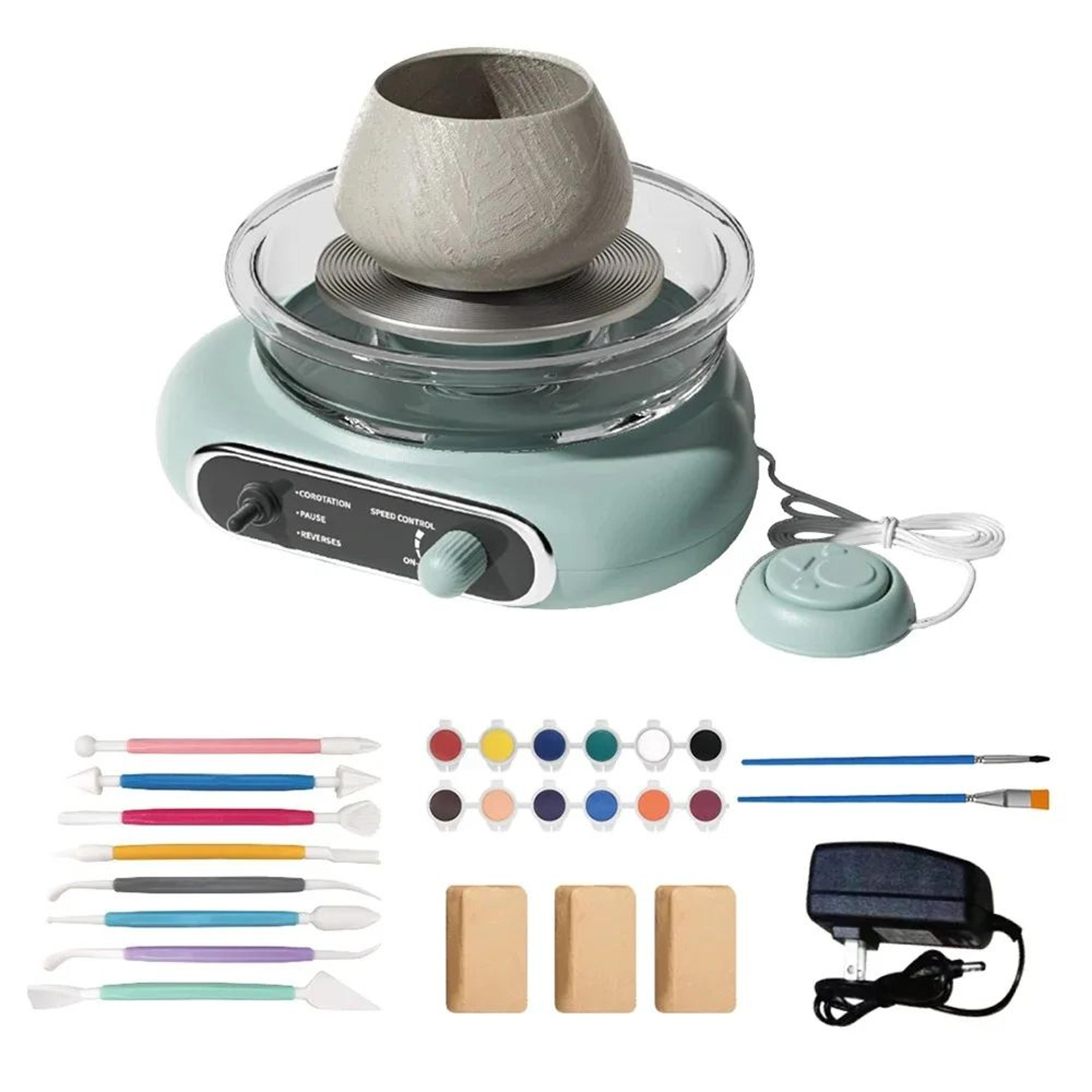 Electric Pottery Wheel Kit  47 In Mini Wheel With Speed Control Foot Pedal Pause Clay  Paint For Fu 2