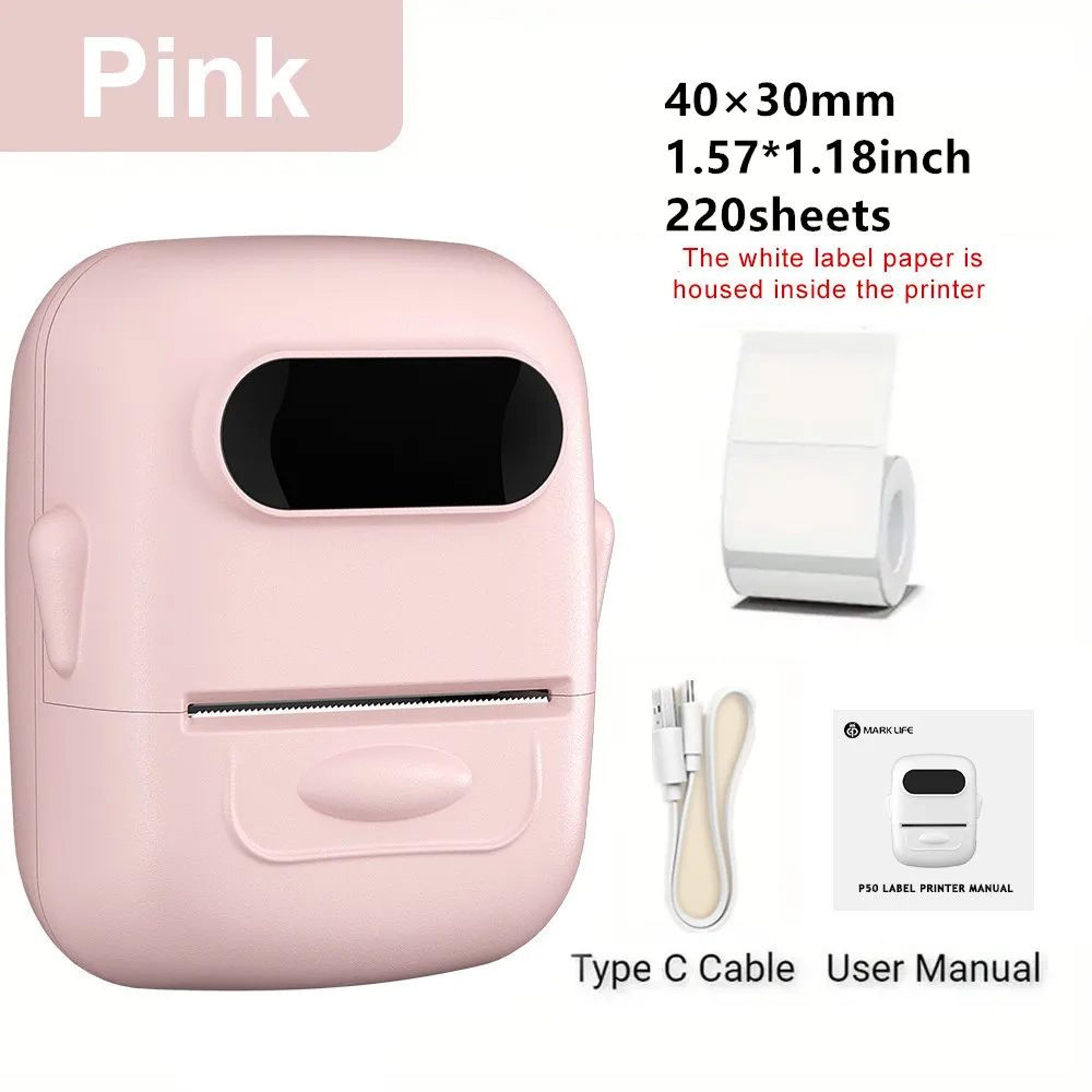 Portable Thermal Label Printer  P50 Bluetooth Inkless Label Maker For Android  IOS Home Office  Cre