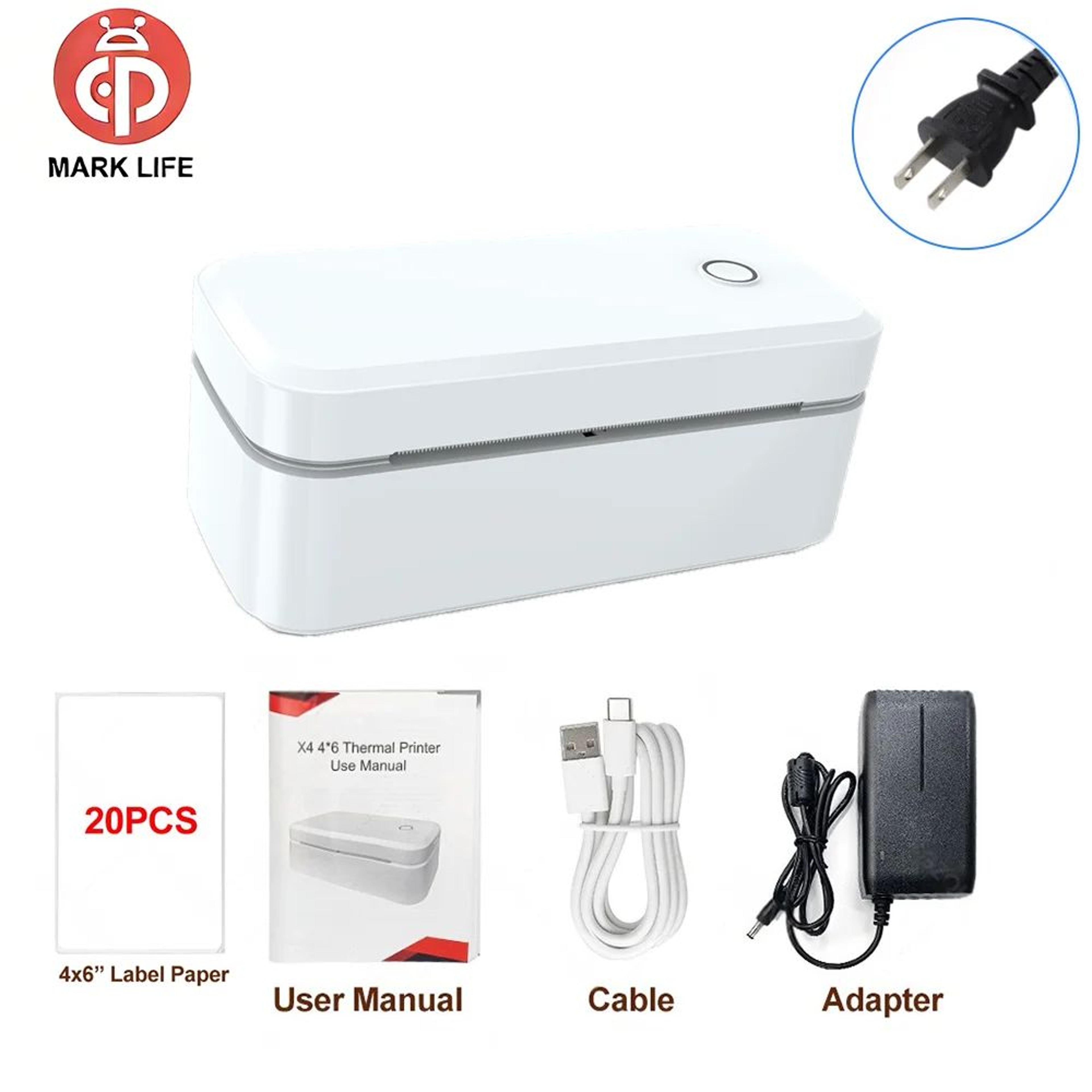 Bluetooth Shipping Label Printer  X4 Inkless 4 X 6 Thermal Printing For Small Business Parcels Roll