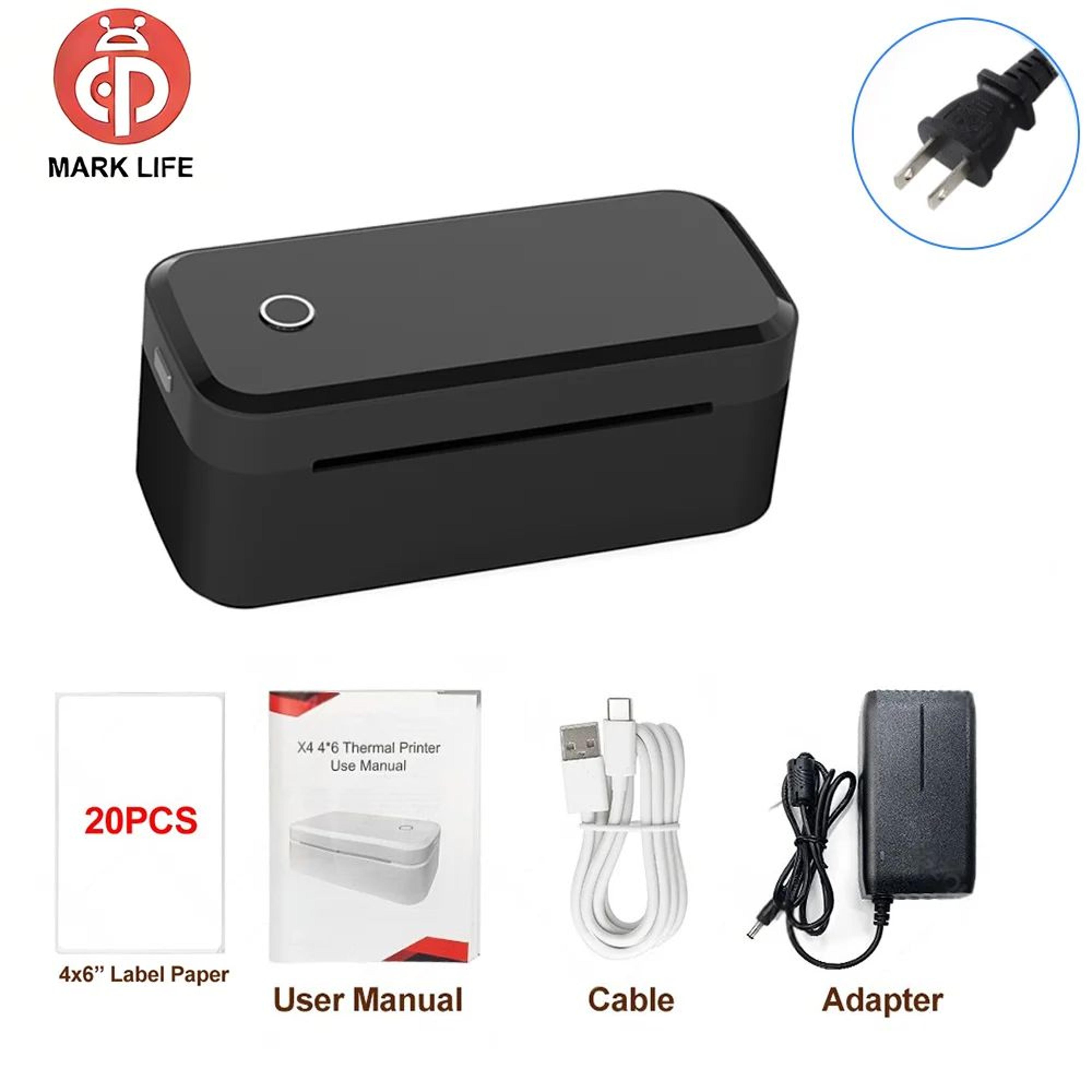Bluetooth Shipping Label Printer  X4 Inkless 4 X 6 Thermal Printing For Small Business Parcels Roll