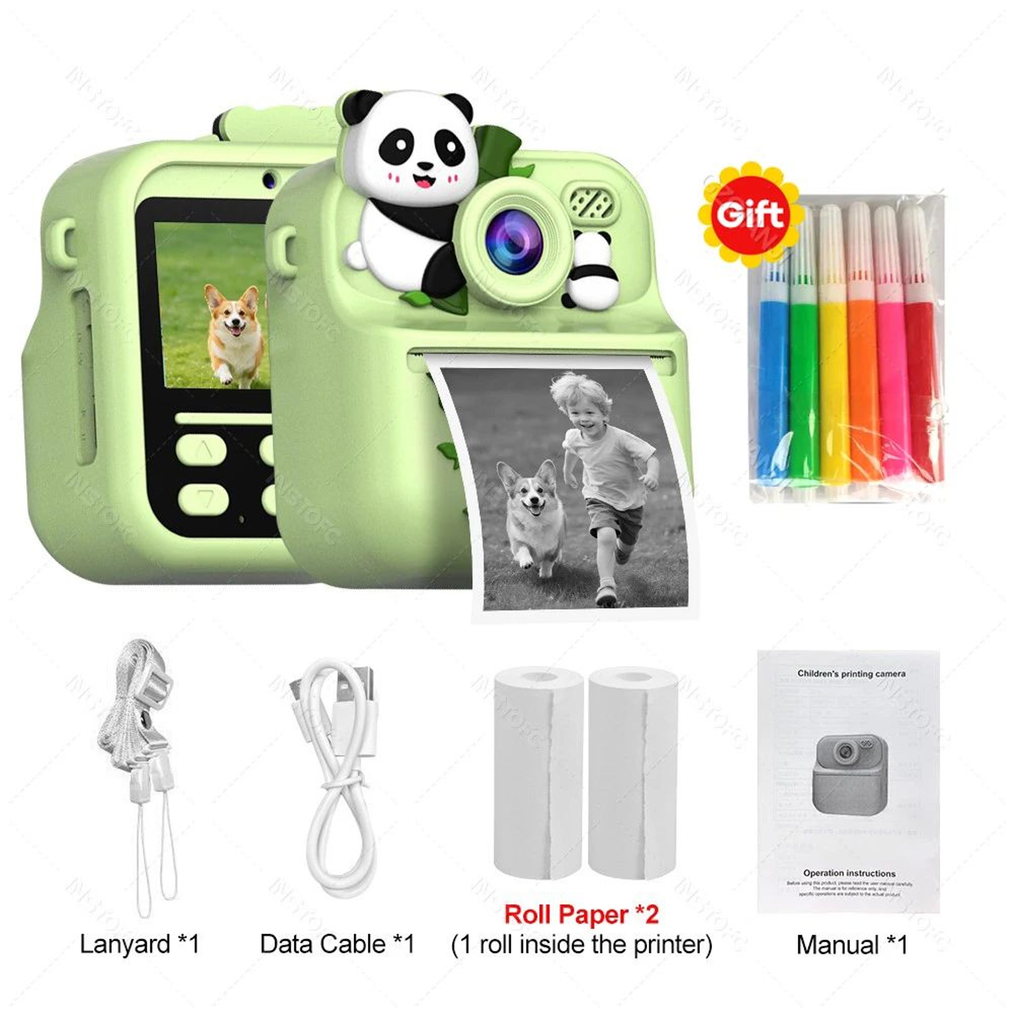 Kids Instant Print Camera  Dual Lens Digital Camera With 24 In Color Screen Thermal Printing  Fun F 12