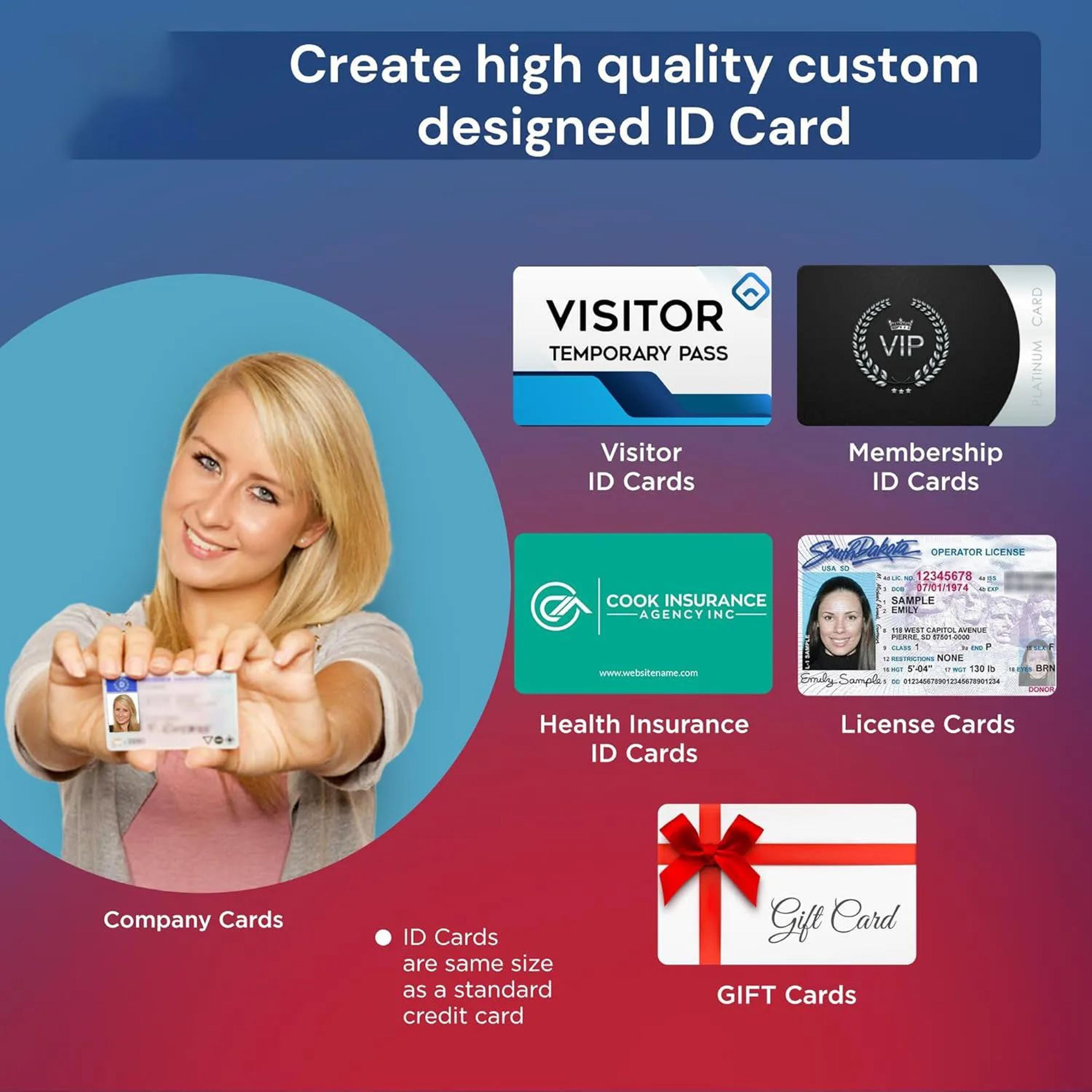 PVC ID Card Printer  S20 SingleSided USB Color Printing For CR80 Employee Badges Student Cards And  3