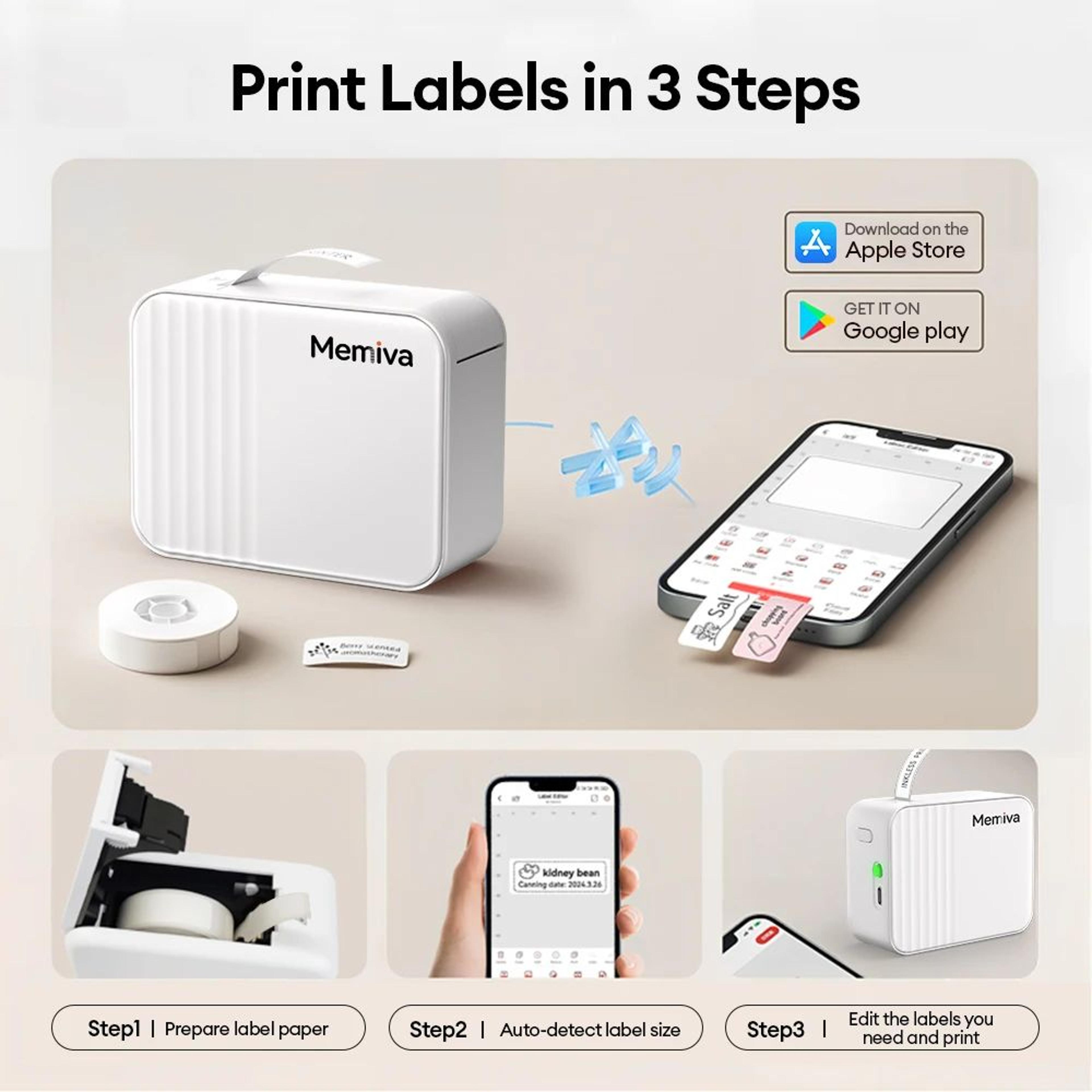 Mini Thermal Label Printer  A1 Bluetooth Inkless Sticker Maker With 160 Labels  Rechargeable Batter 5