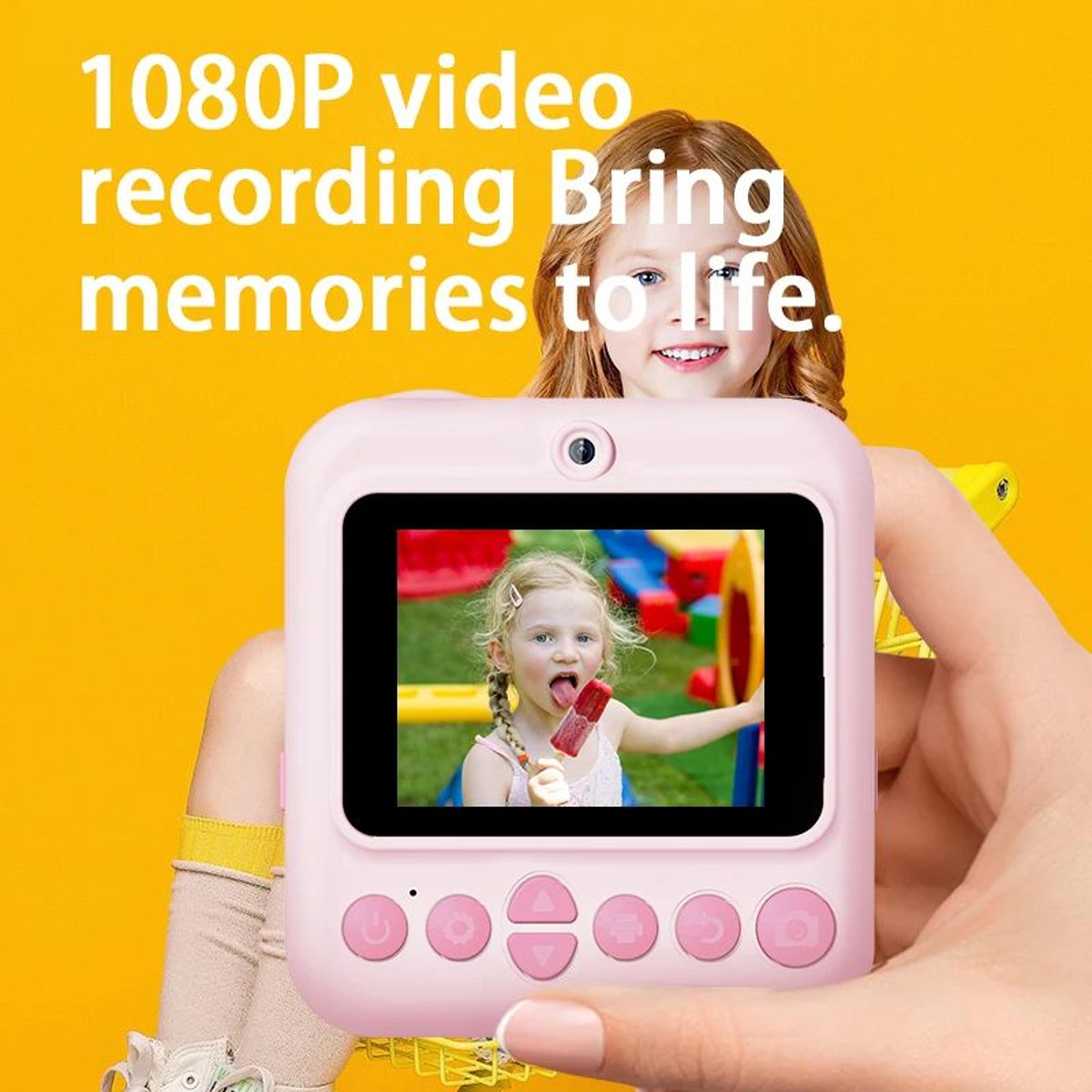 Kids Instant Print Camera  1080P Digital Video Camera With Thermal Photo Printing For Creative Play 4