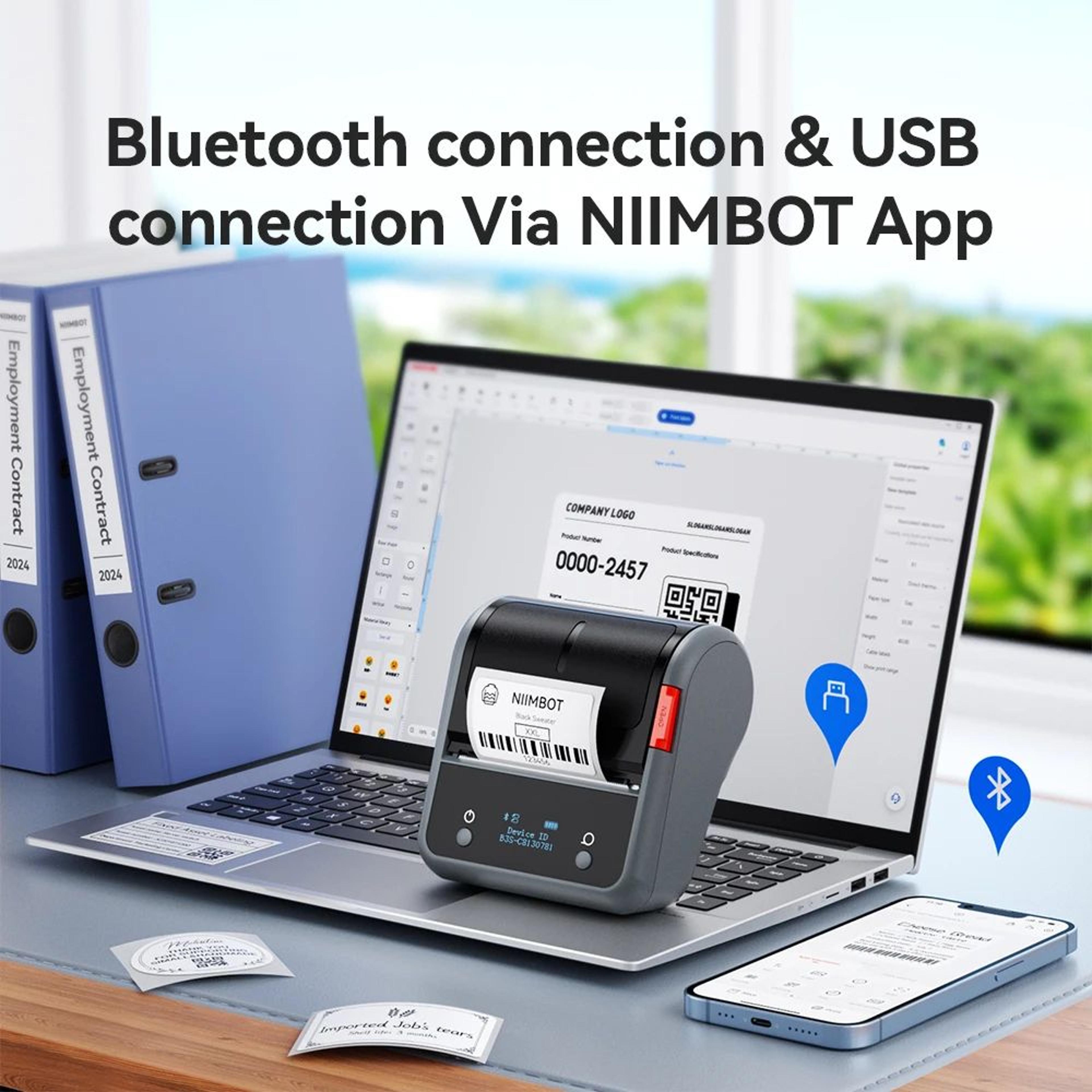 Wireless Thermal Label Printer  B3S Bluetooth Barcode  Jewelry Sticker Maker For IOS Android  Windo 1