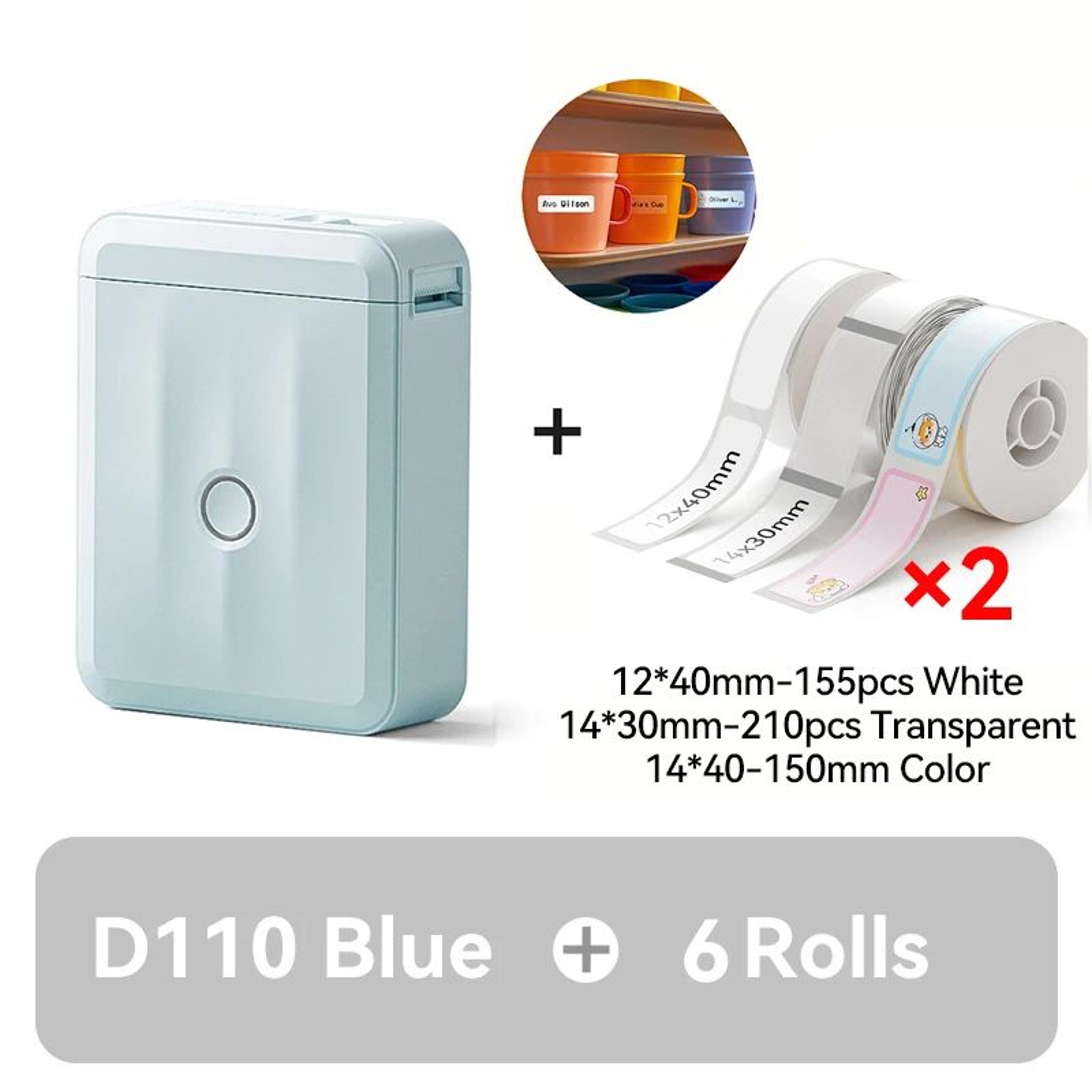 Mini Bluetooth Label Printer  D110 Inkless Pocket Sticker Maker With Auto Calibration For Home Stor