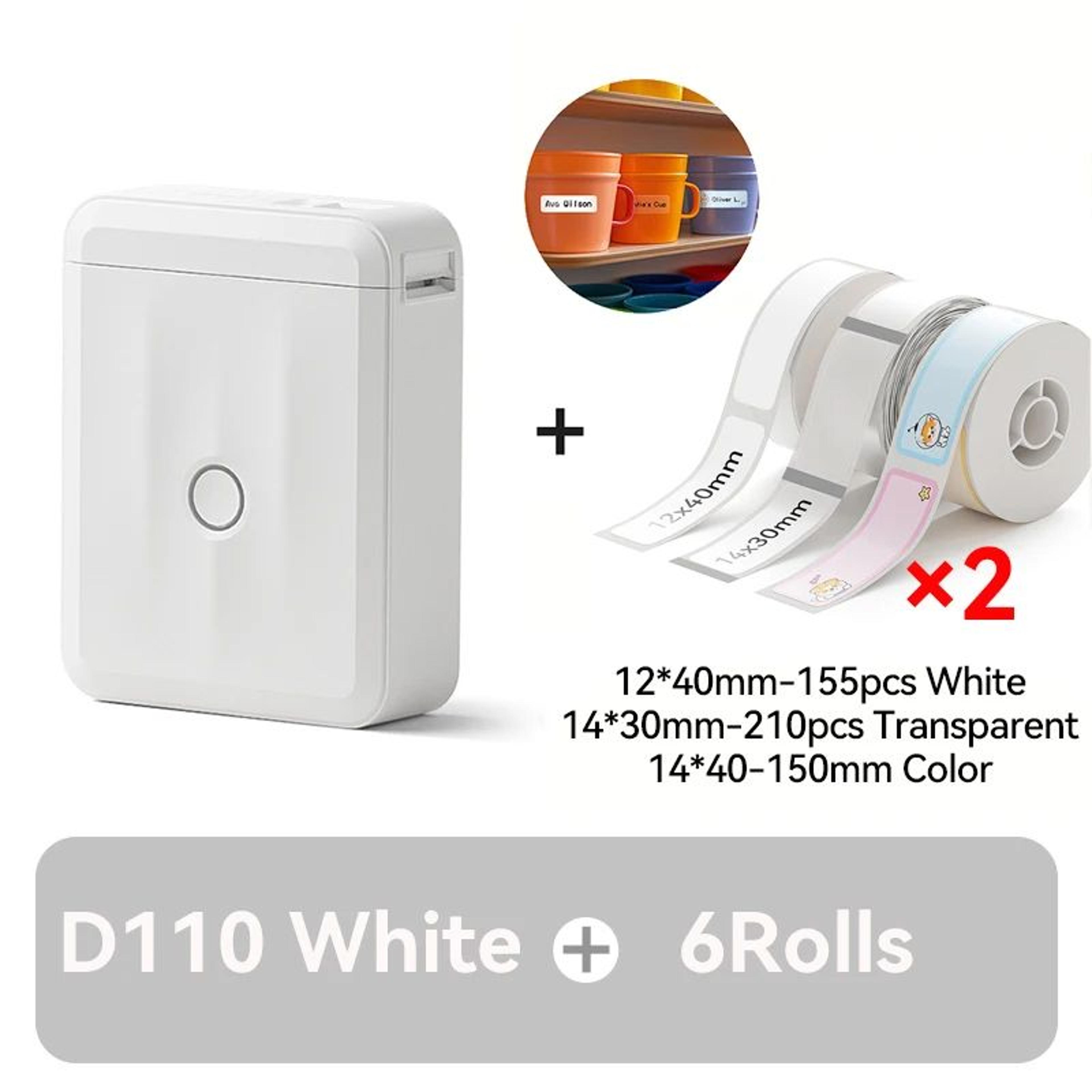 Mini Bluetooth Label Printer  D110 Inkless Pocket Sticker Maker With Auto Calibration For Home Stor