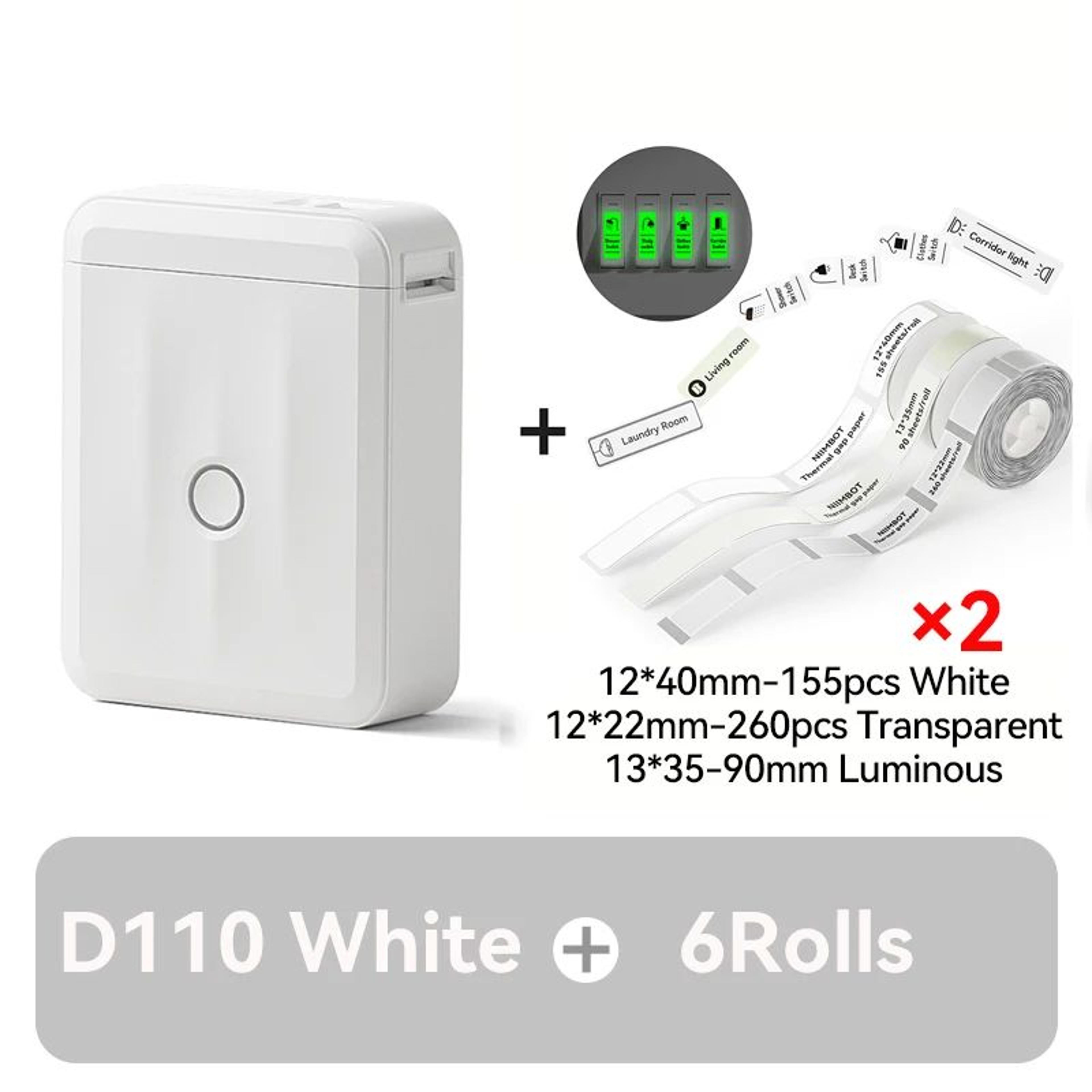 Mini Bluetooth Label Printer  D110 Inkless Pocket Sticker Maker With Auto Calibration For Home Stor