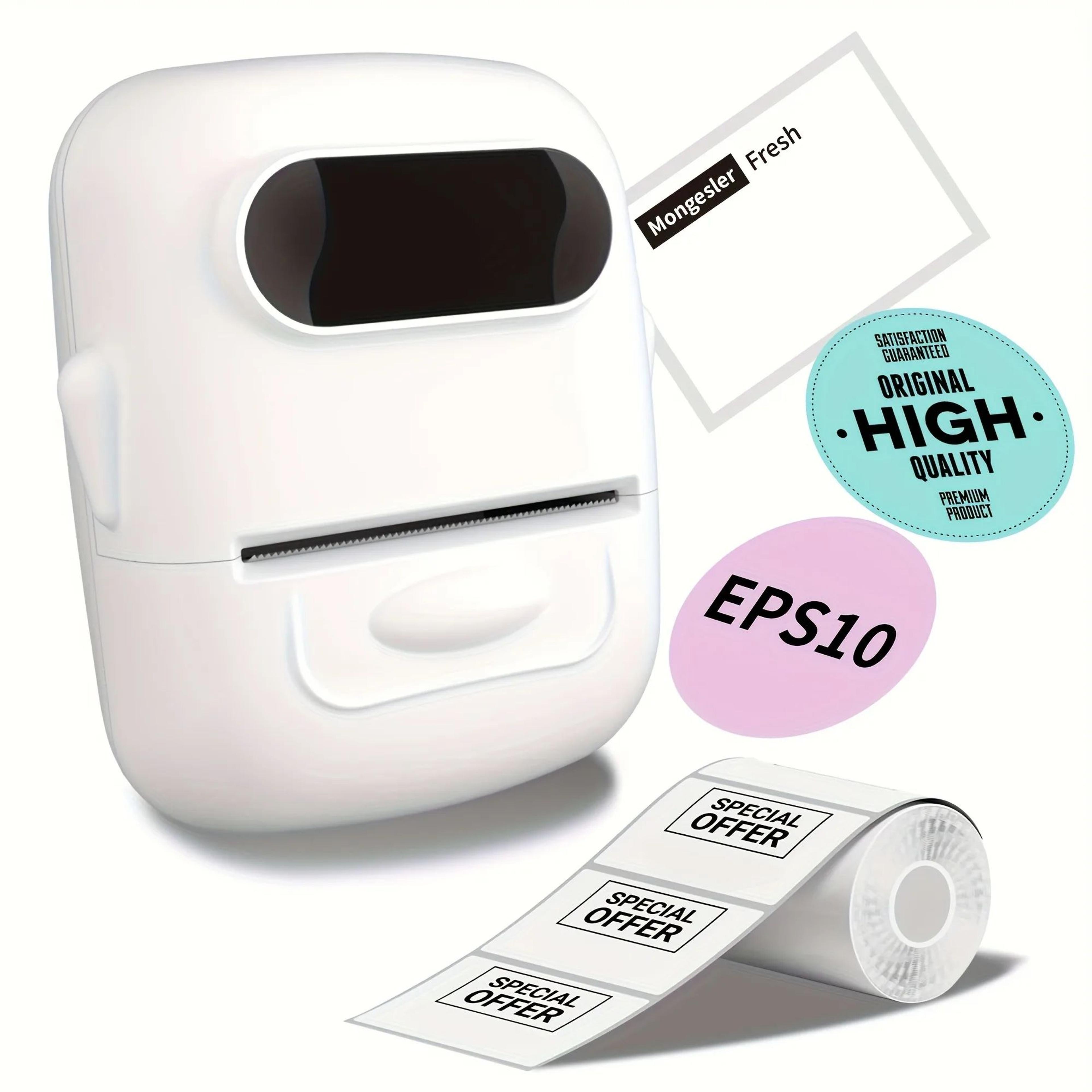 thermal label printer – p50 bluetooth & usb inkless sticker maker with 230 labels for home diy projects & business use