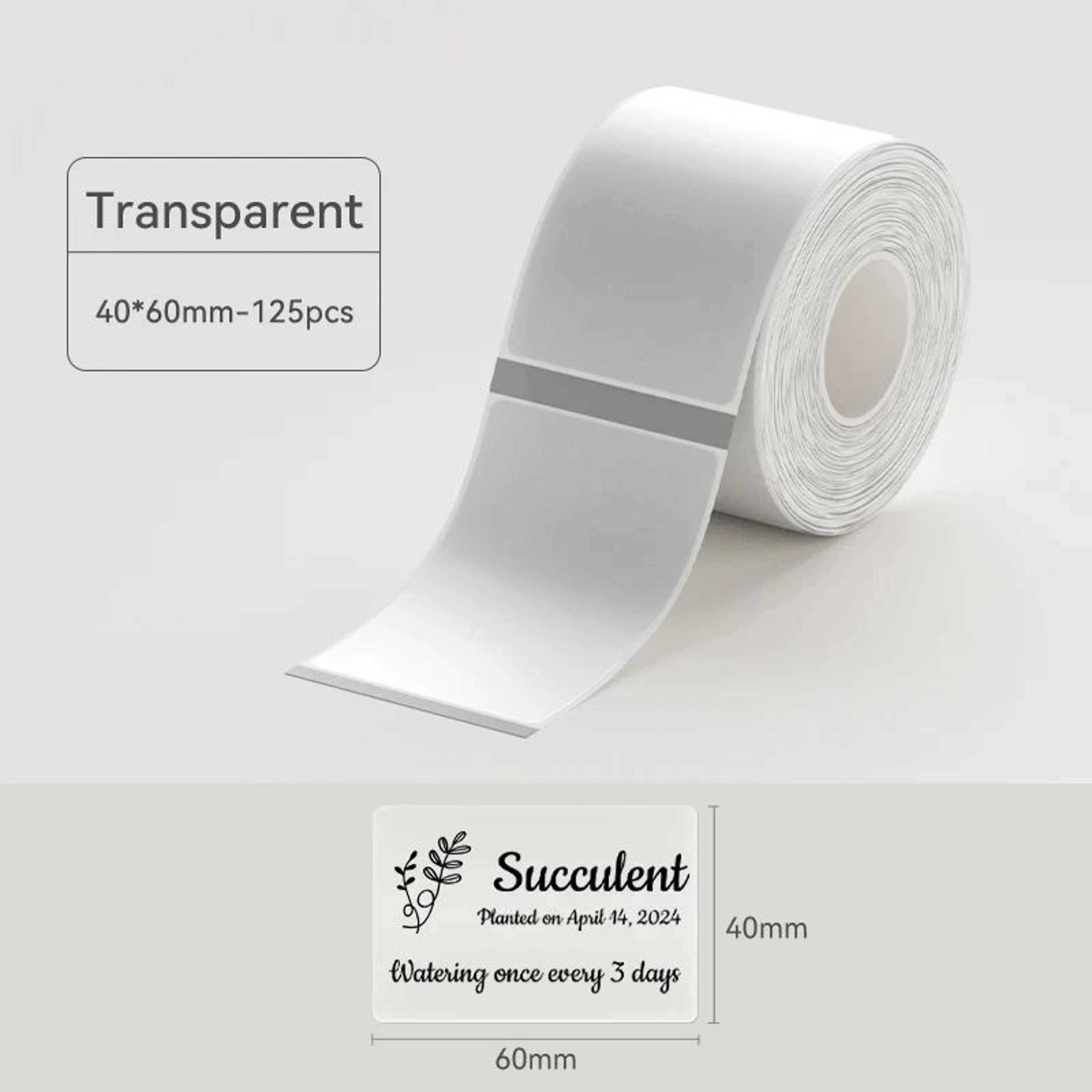 Thermal Label Rolls  White Color  Transparent Adhesive Stickers For B1 B21 B31  B3S Printers With A
