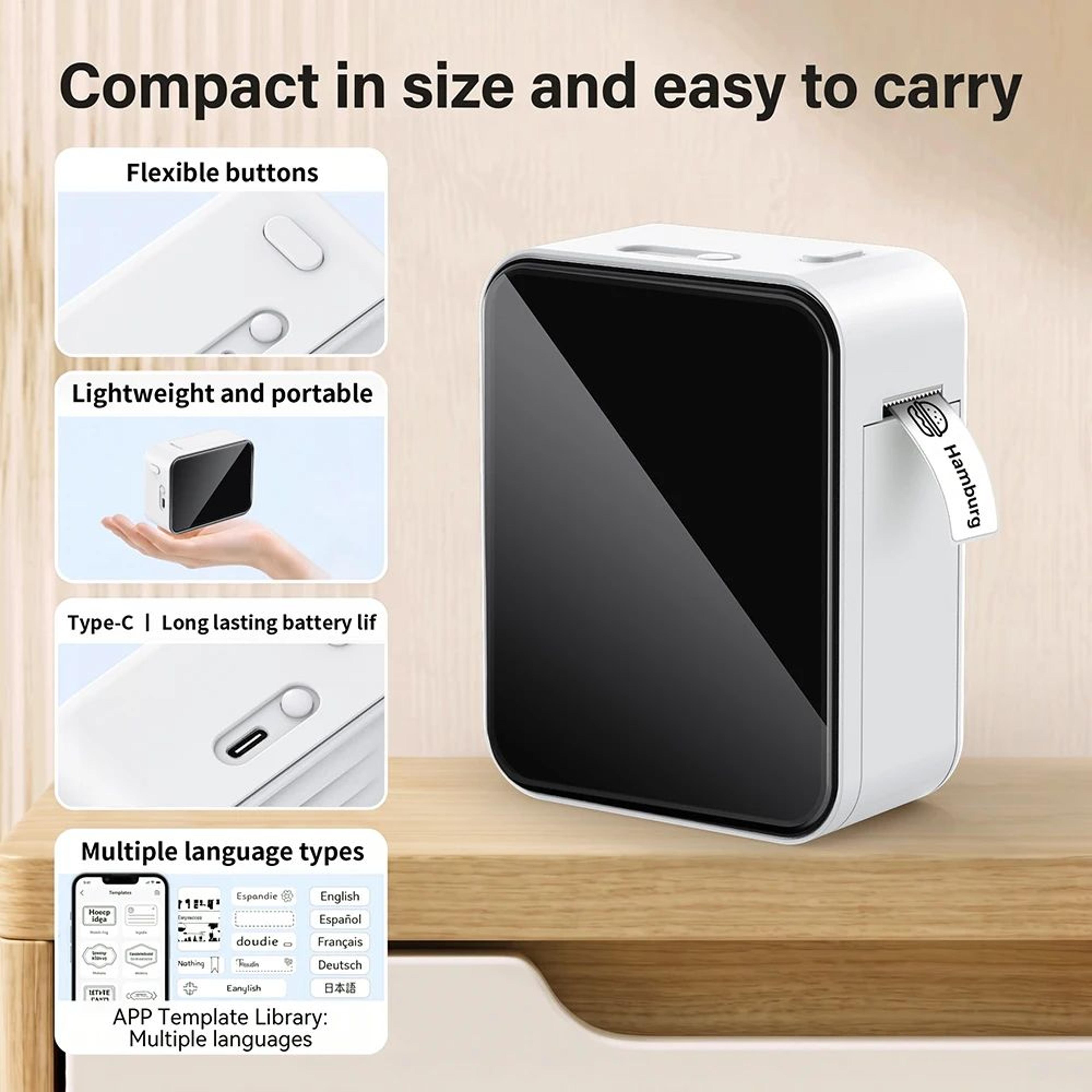 Portable Label Printer  P15 Bluetooth Inkless Sticker Maker For Home Storage Flower Shop Price Tags 4