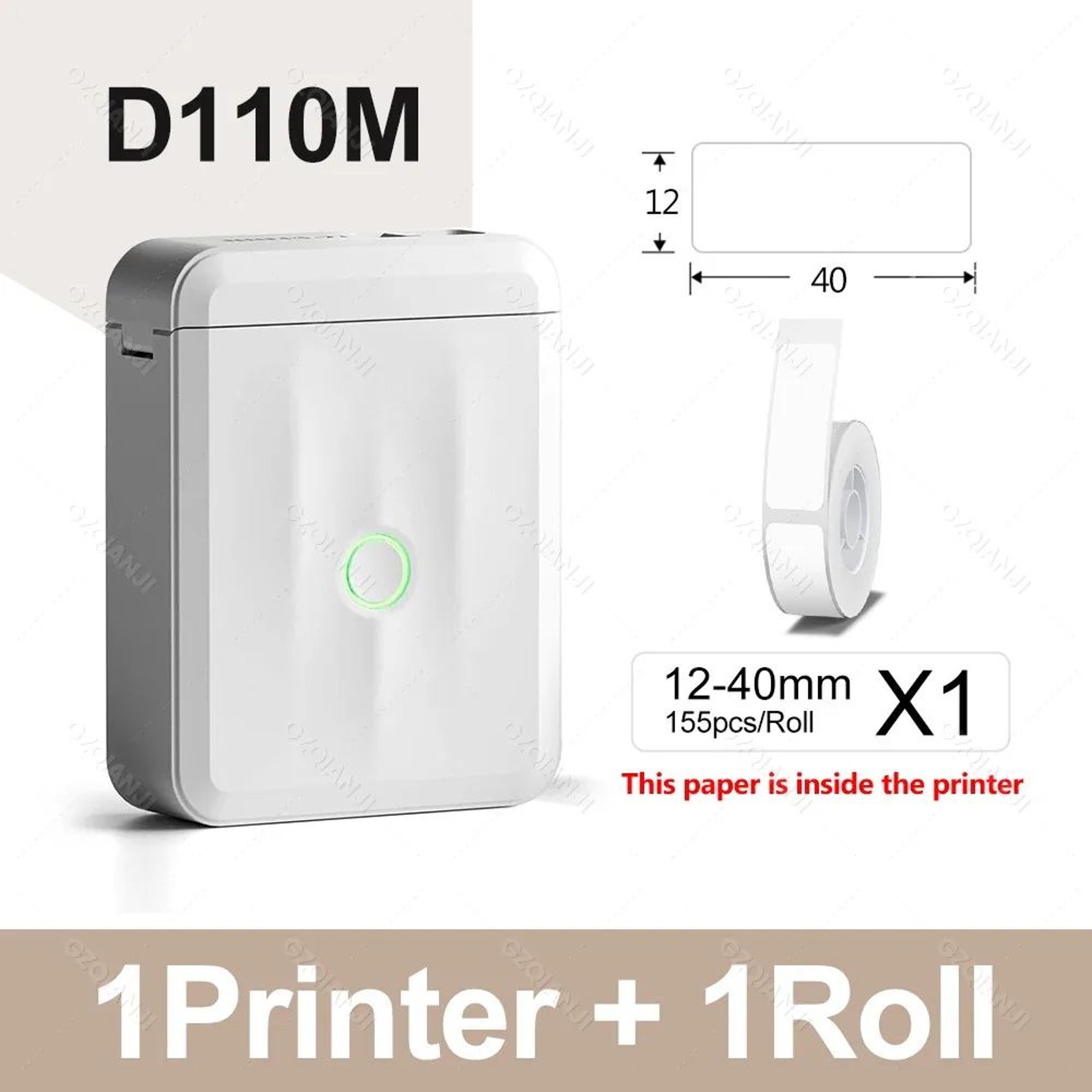 Mini Label Printer  D110M Bluetooth Inkless Sticker Maker With Auto Paper Rewind For Home Office  S