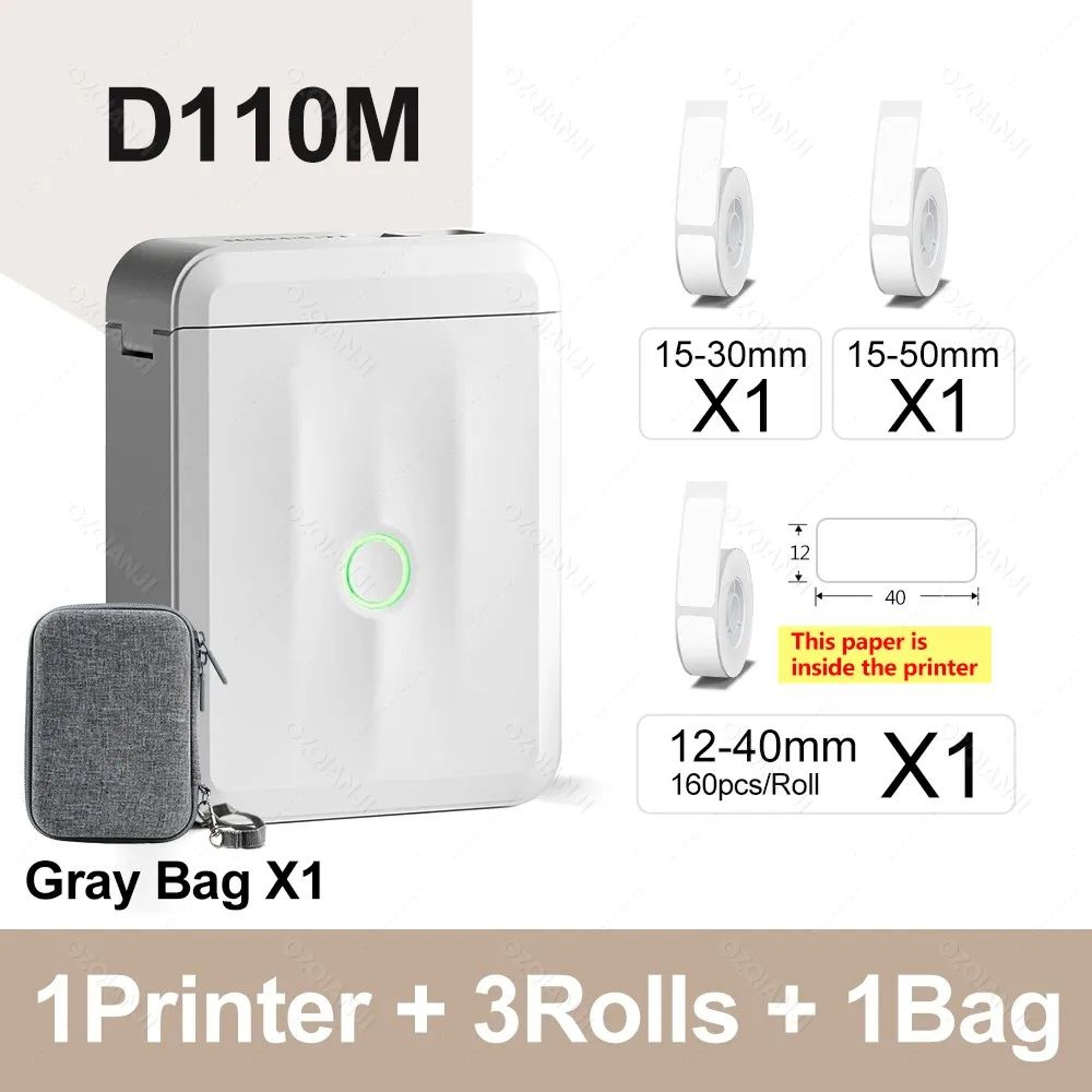 Mini Label Printer  D110M Bluetooth Inkless Sticker Maker With Auto Paper Rewind For Home Office  S