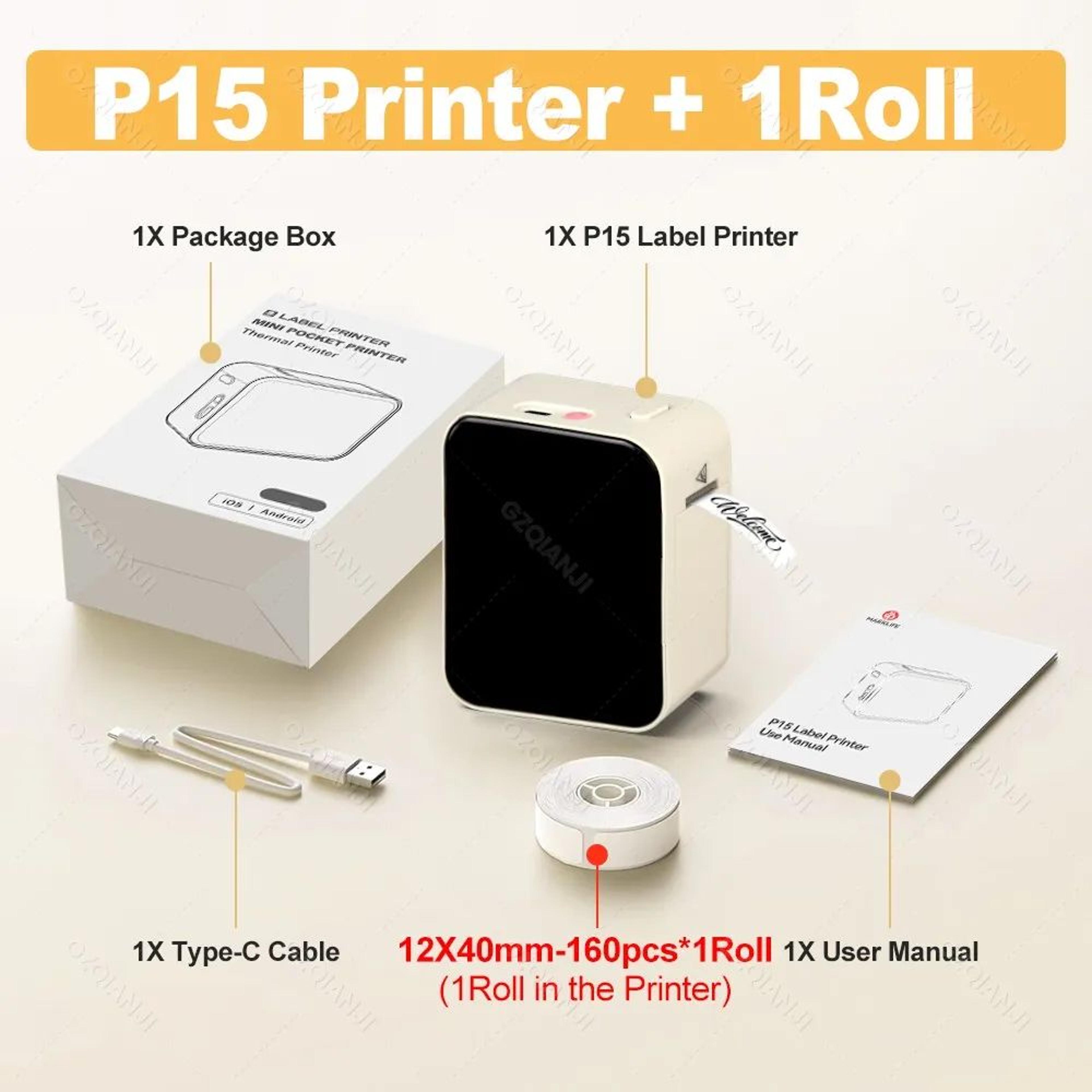 Mini Label Printer  P15 Bluetooth Inkless Sticker Maker With App Editing  Bulk Printing For Home  O 6