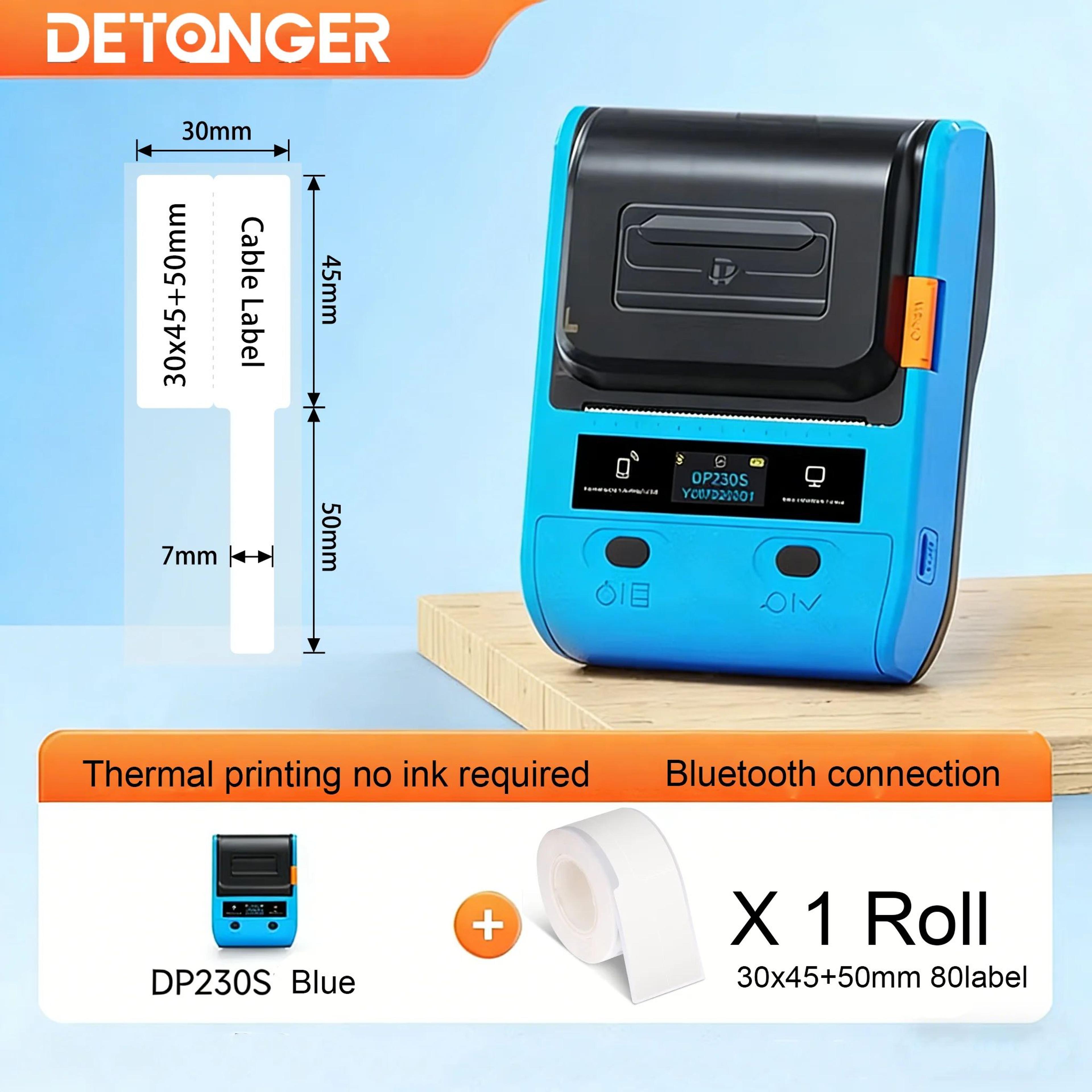 Portable Label Printer  DP230S Bluetooth Inkless Barcode  QR Sticker Maker For Cable Tags Shops  Ho 7