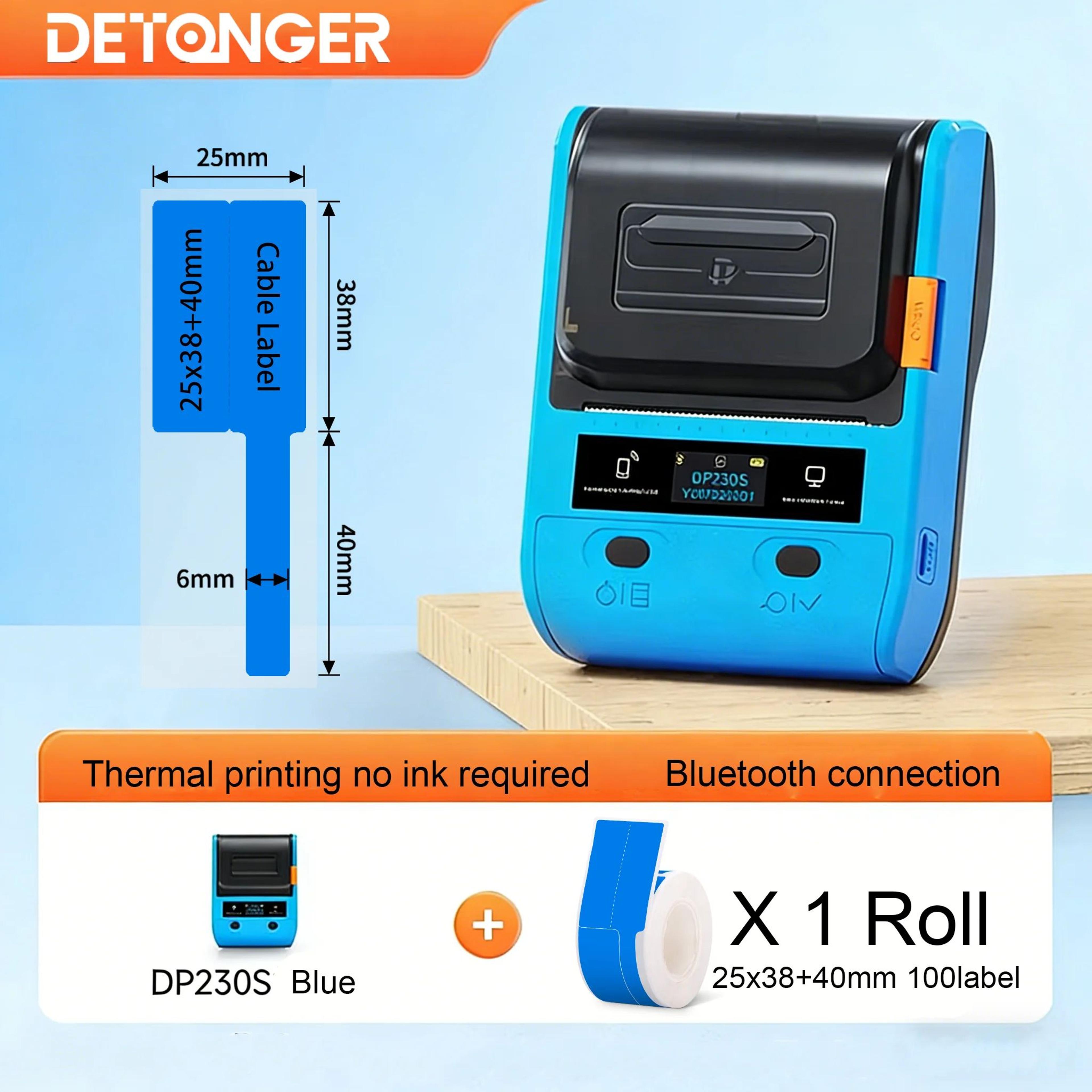 Portable Label Printer  DP230S Bluetooth Inkless Barcode  QR Sticker Maker For Cable Tags Shops  Ho 13