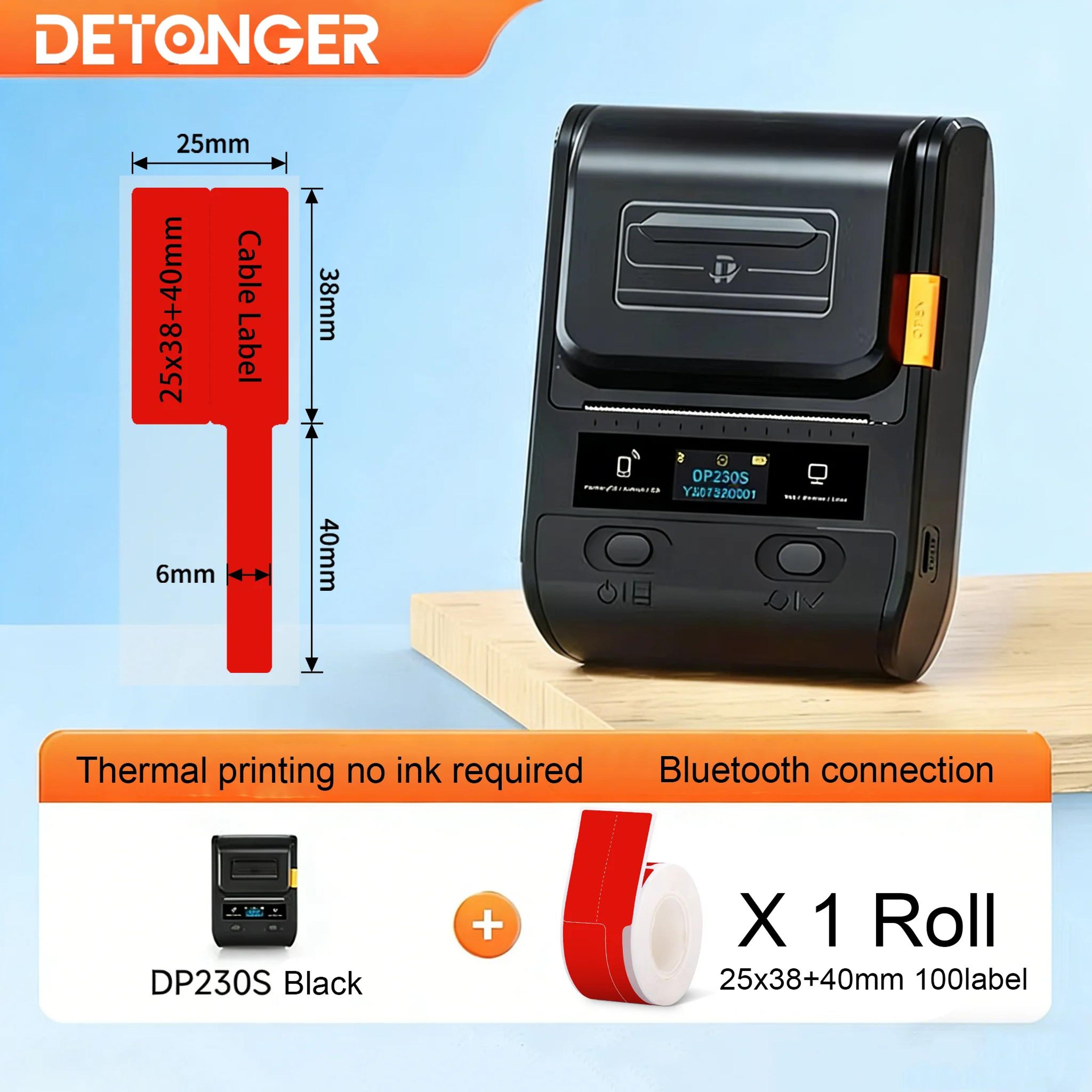 Portable Label Printer  DP230S Bluetooth Inkless Barcode  QR Sticker Maker For Cable Tags Shops  Ho 21