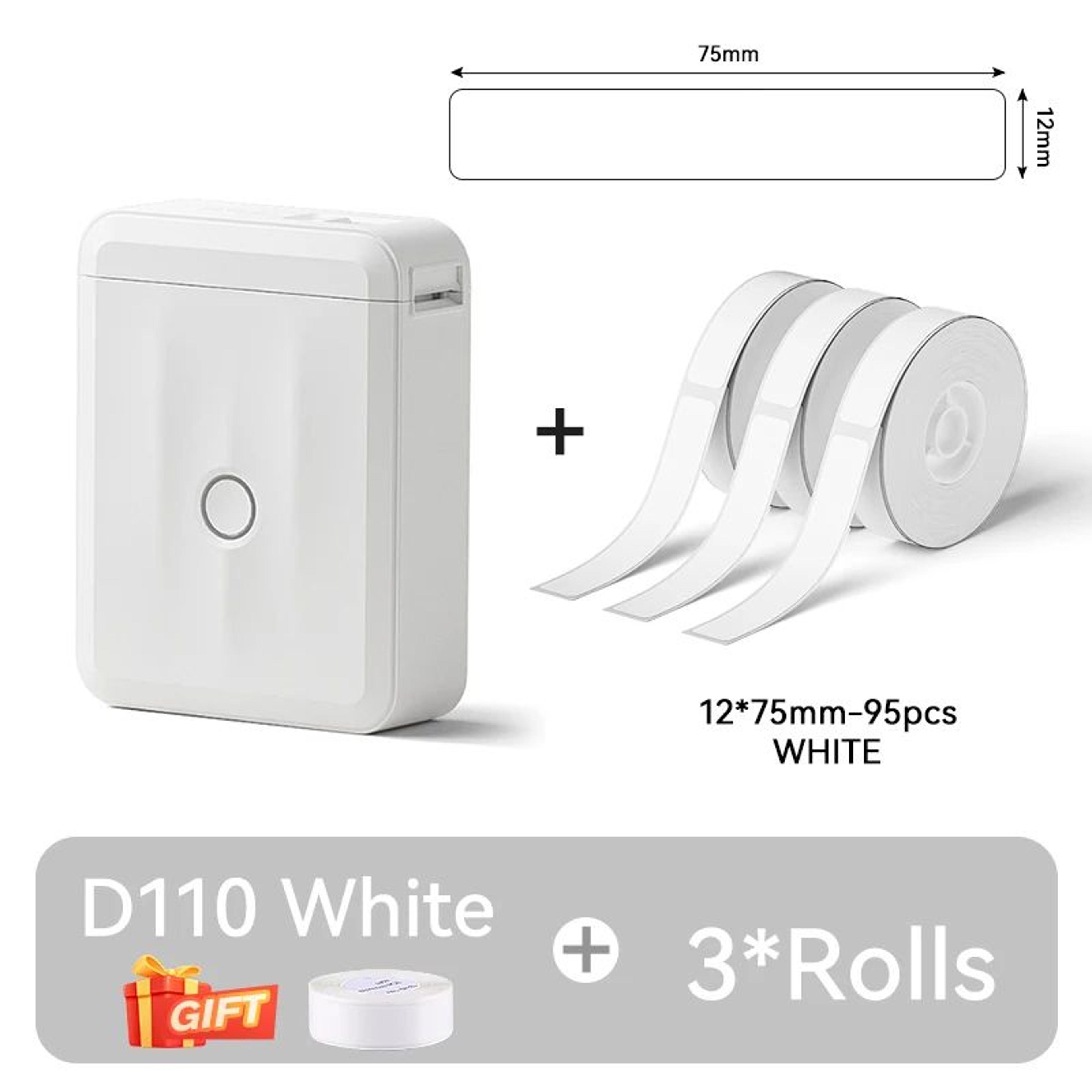 Mini Label Printer  D110 Bluetooth Thermal Sticker Maker With White Label Roll For Home Storage Sch