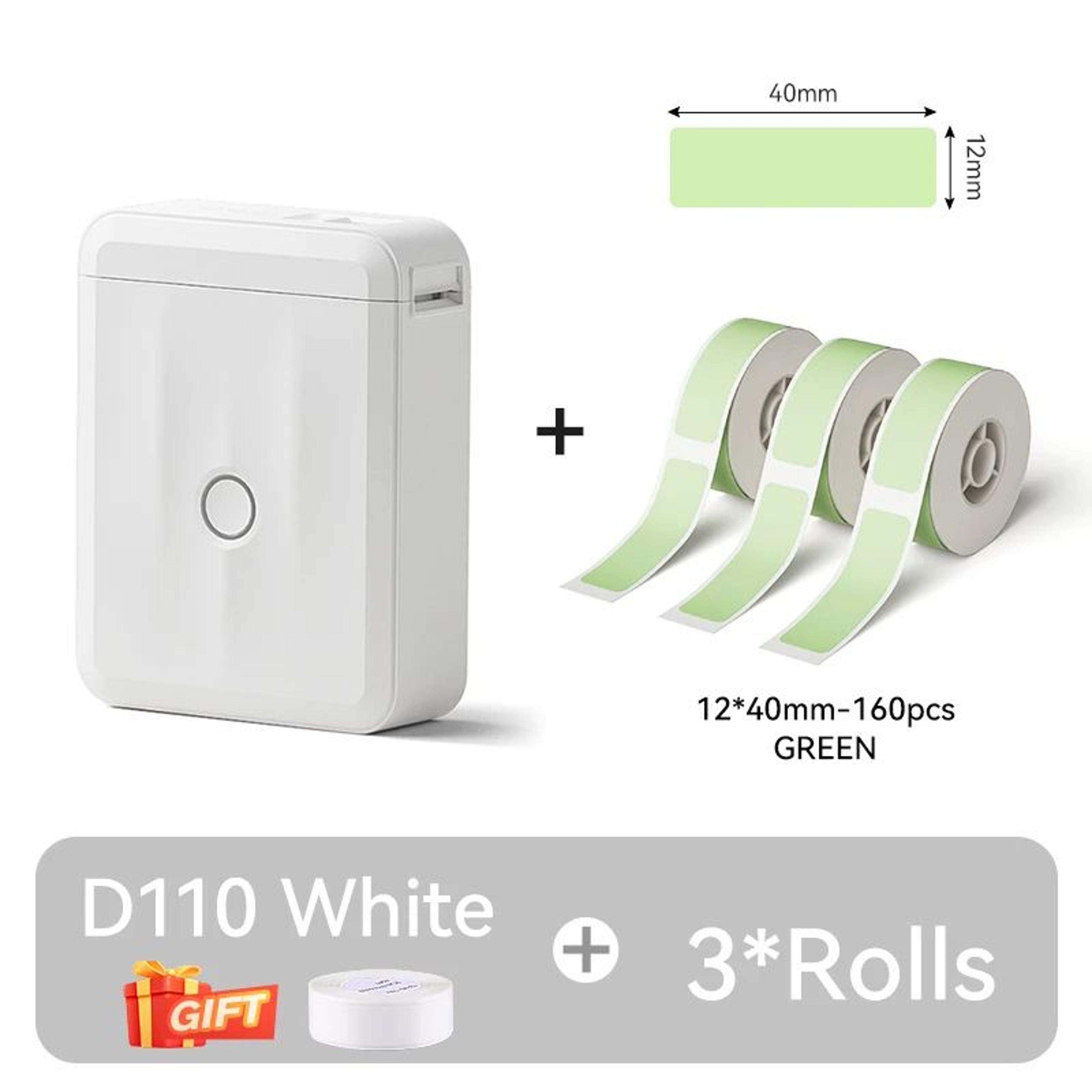Mini Label Printer  D110 Bluetooth Thermal Sticker Maker With White Label Roll For Home Storage Sch