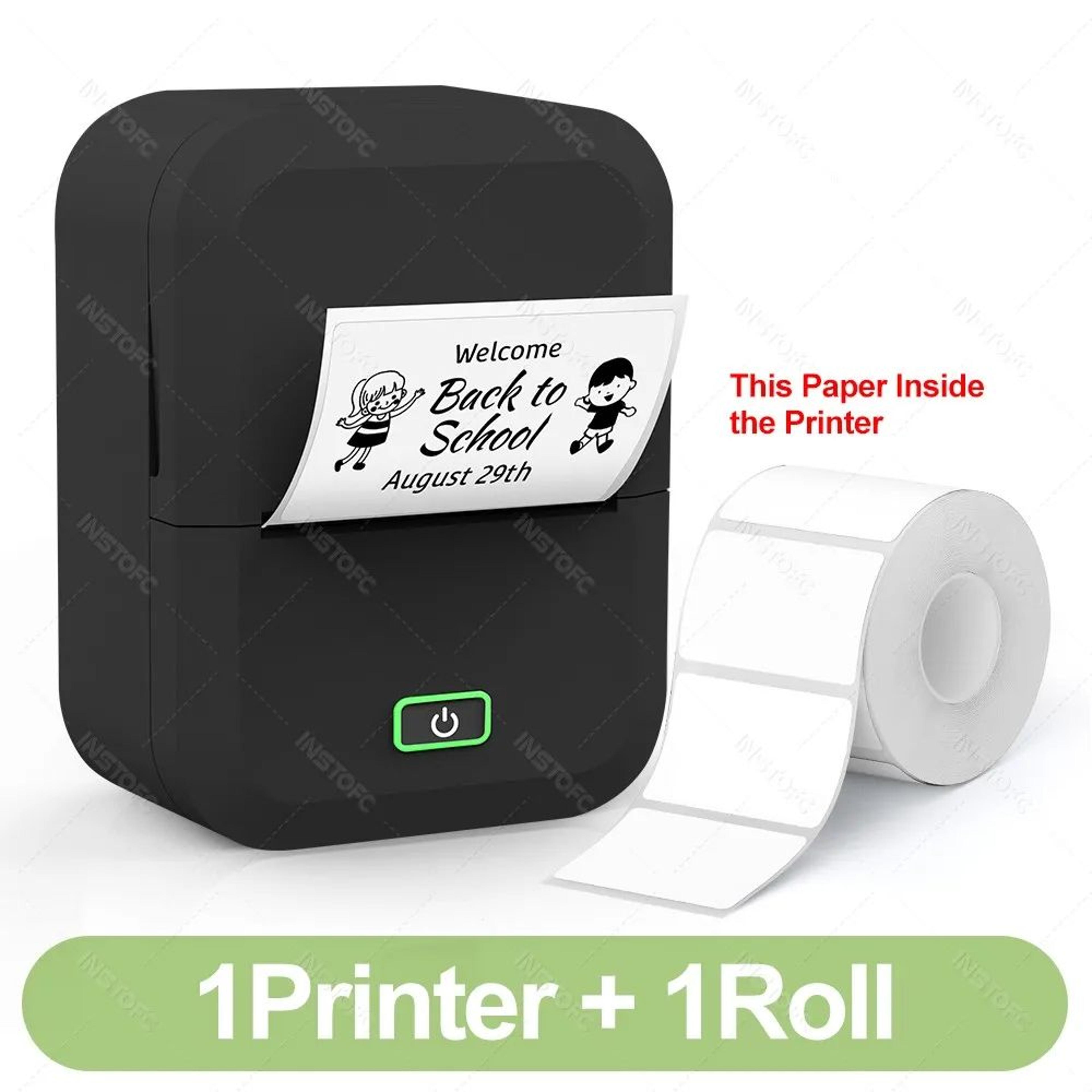 Portable Label Printer  X2P50 Bluetooth Inkless Sticker Maker With White Color Round  Transparent S