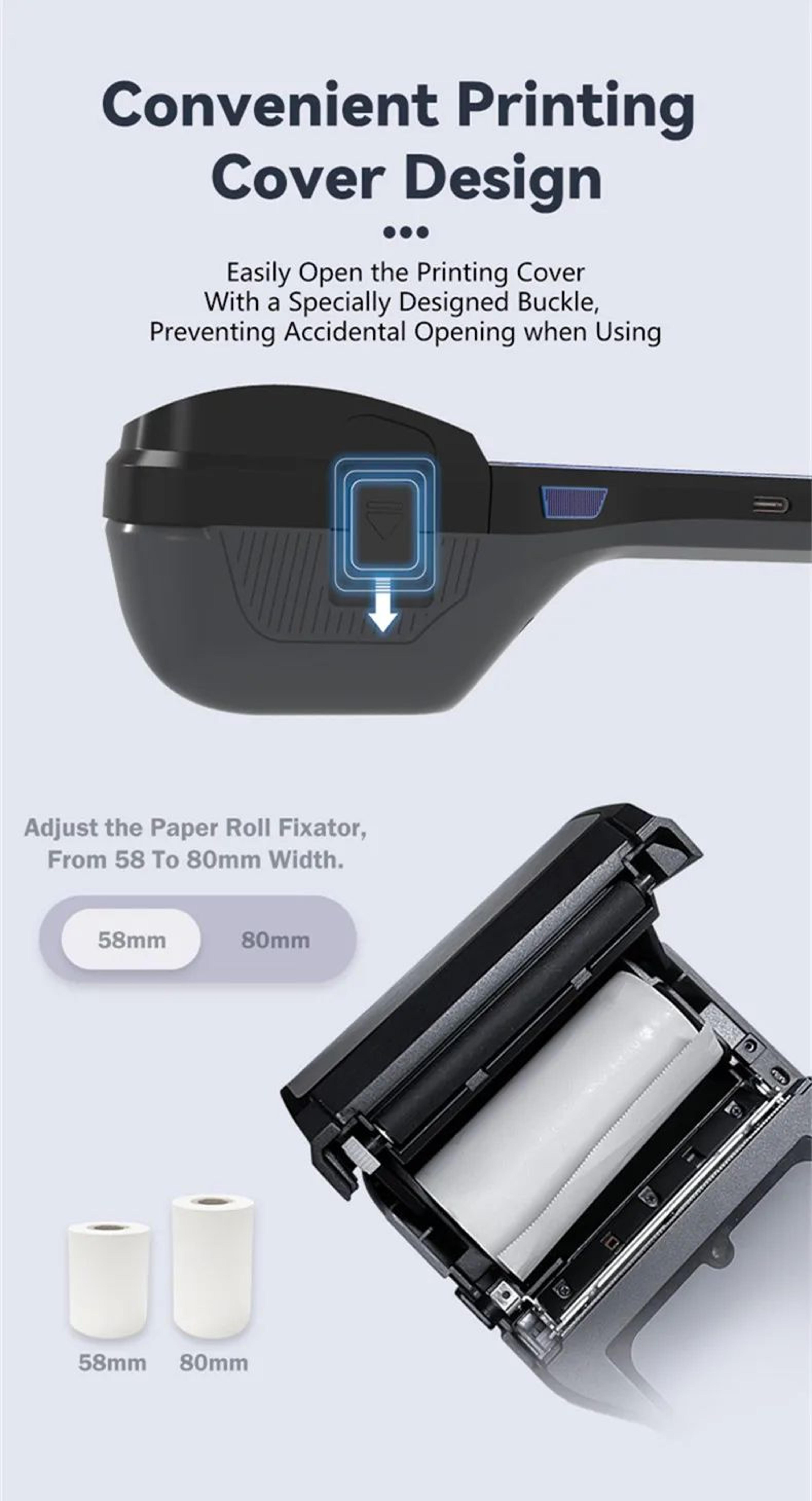 Portable POS Terminal  Android 14 Mobile Cash Register With 626 Screen NFC Scanner  315 Thermal Rec 10