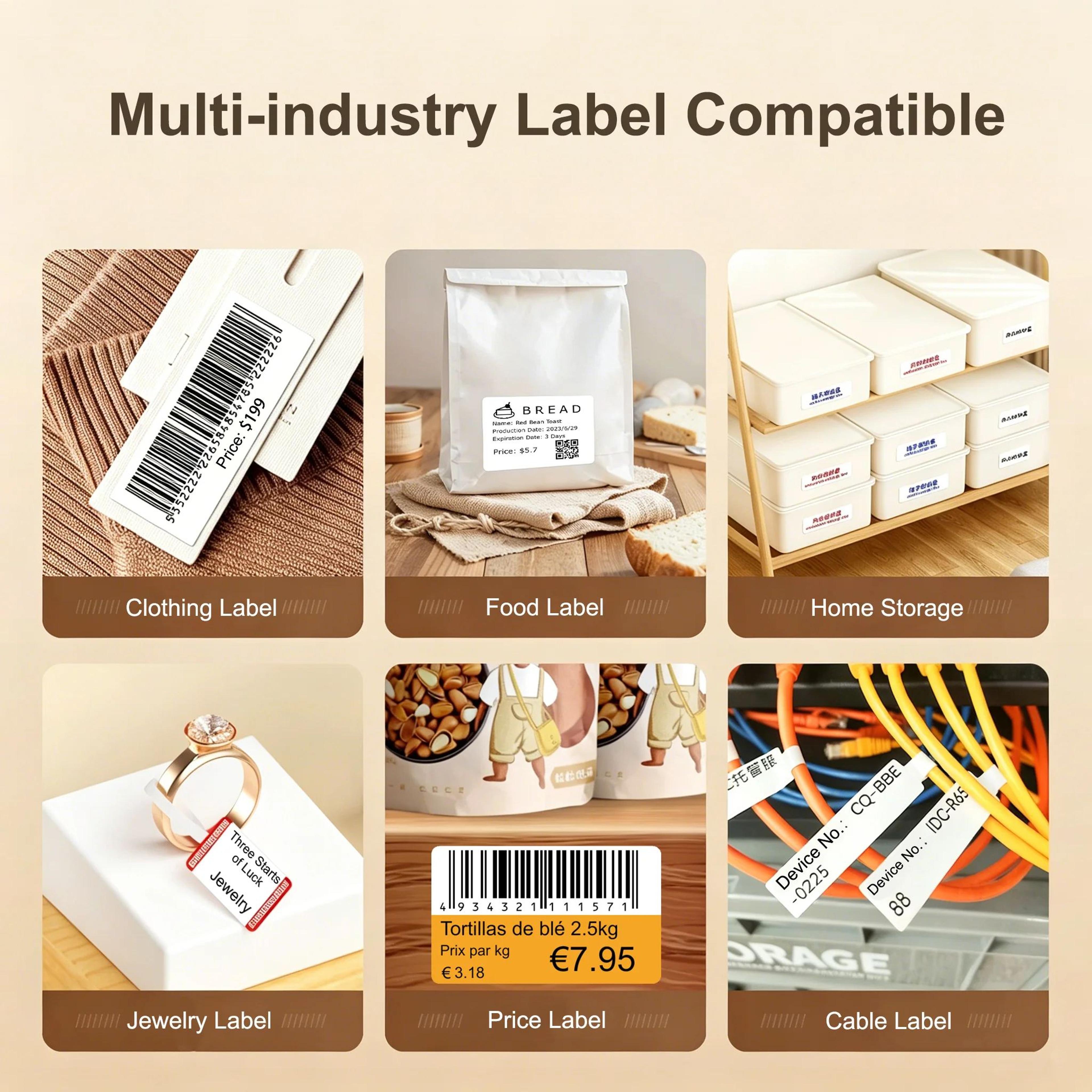 Label Printer  DP27P 300 DPI Bluetooth Inkless Sticker Maker With 2 In TFT Display For Jewelry Cabl