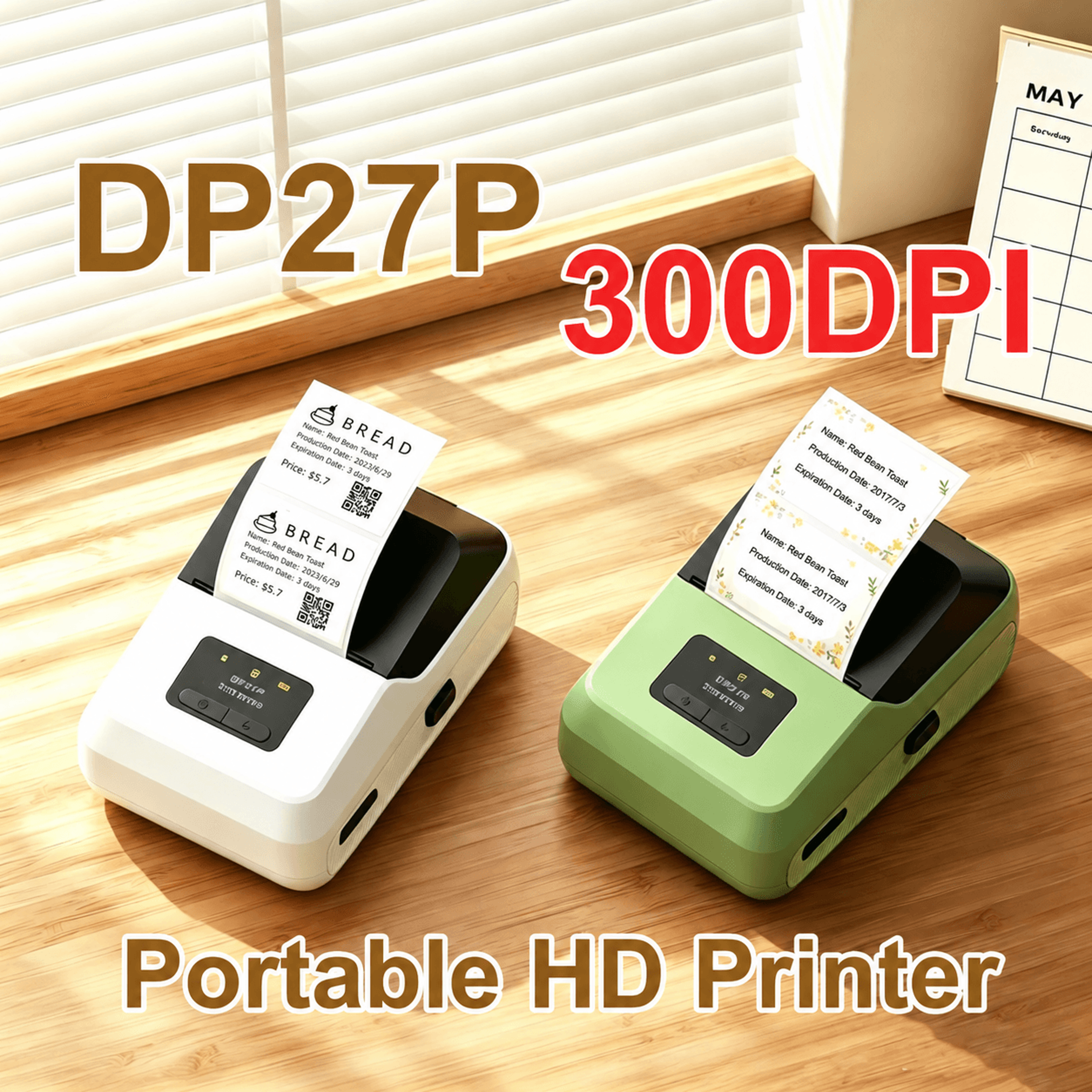 Label Printer  DP27P 300 DPI Bluetooth Inkless Sticker Maker With 2 In TFT Display For Jewelry Cabl 0