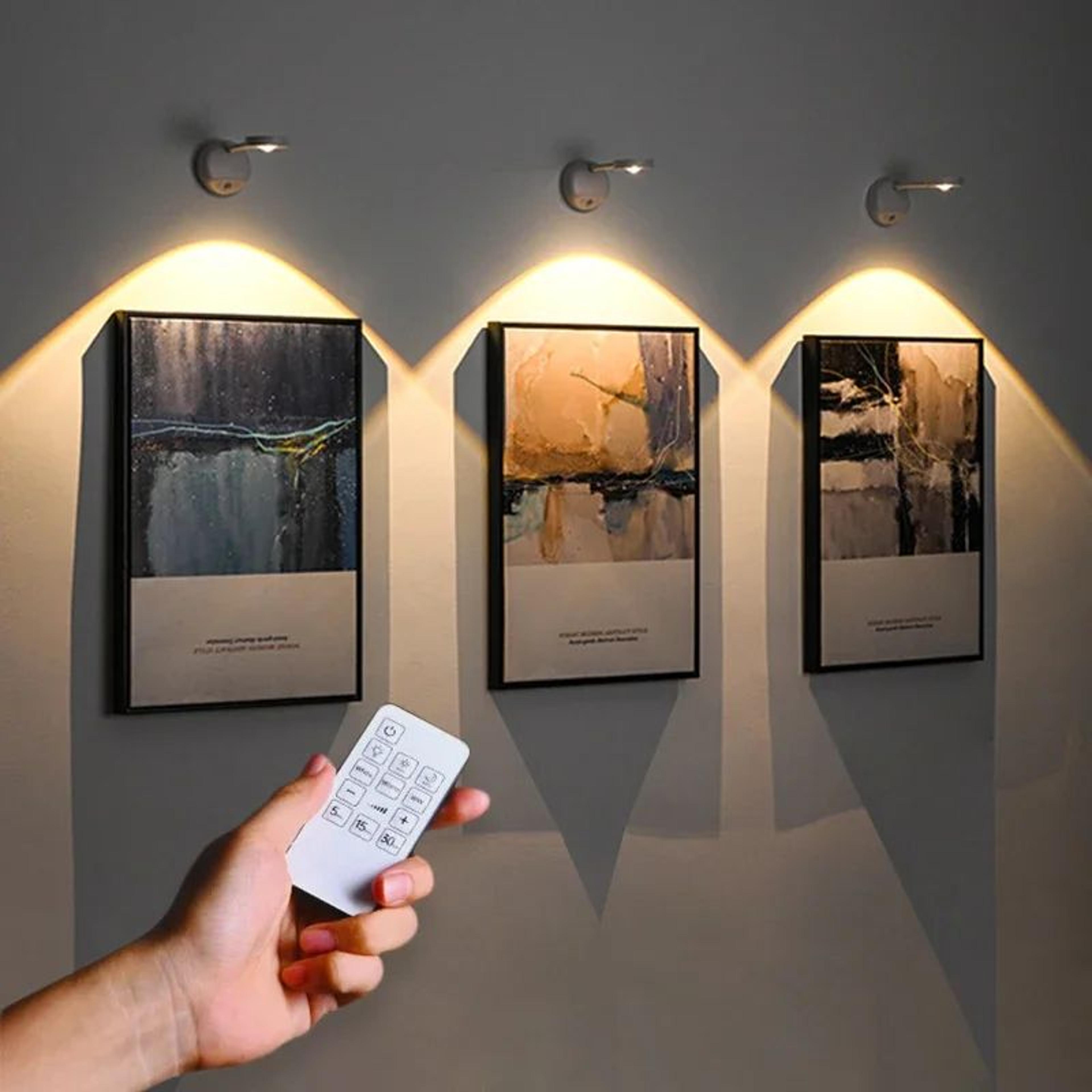 usb rechargeable wall lamp – dimmable motion sensor night light with 3 light colors for bedroom, bedside & living room