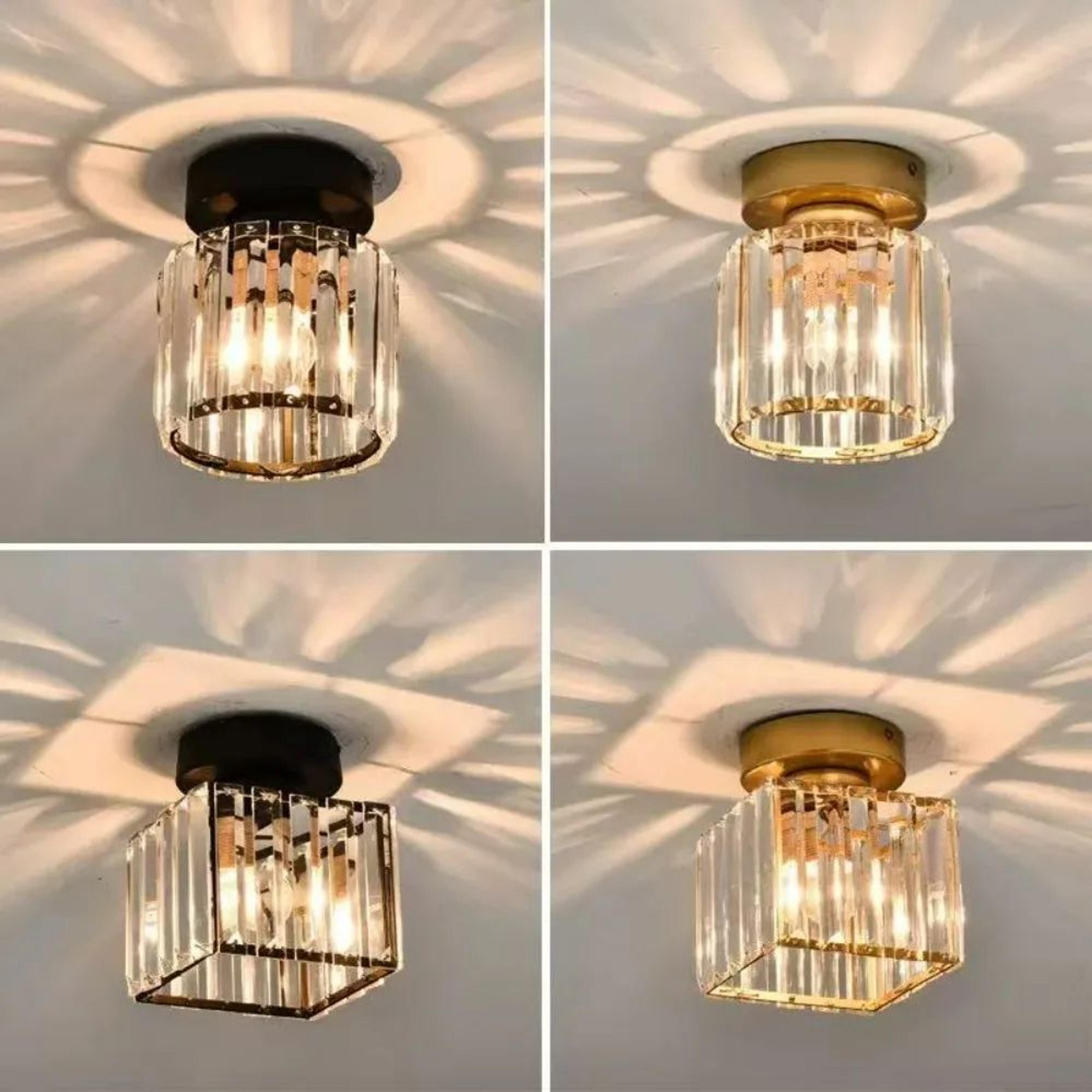 nordic modern ceiling light – iron and acrylic e27 lamp in black or gold for living room, hall and corridor home decor