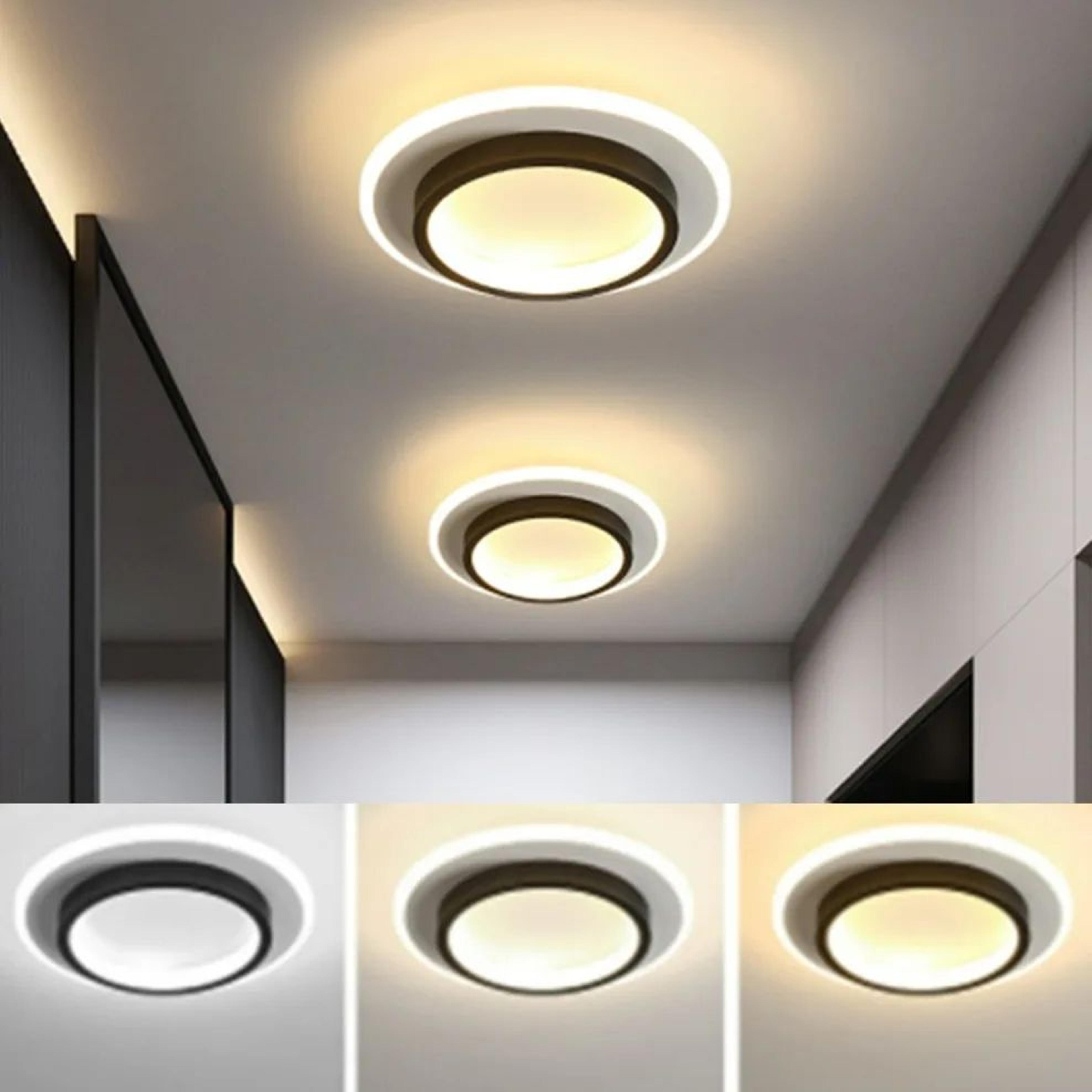 modern 3 color led ceiling lamp – baked enamel surface mounted light for bedroom, living room, hallway & balcony decor