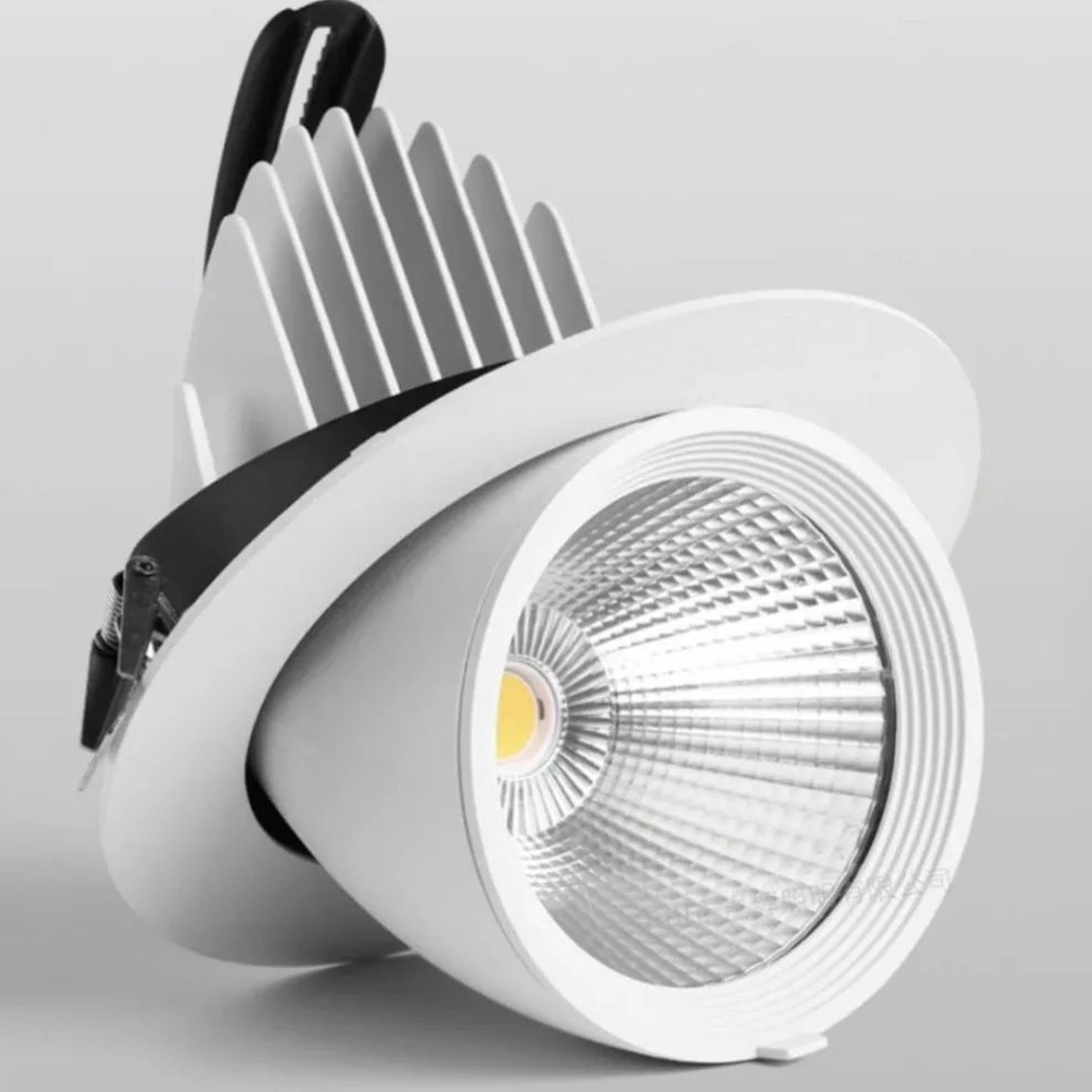 recessed cob led downlight – 360 degree adjustable ceiling spotlight with driver for living room, office, shop & hotel