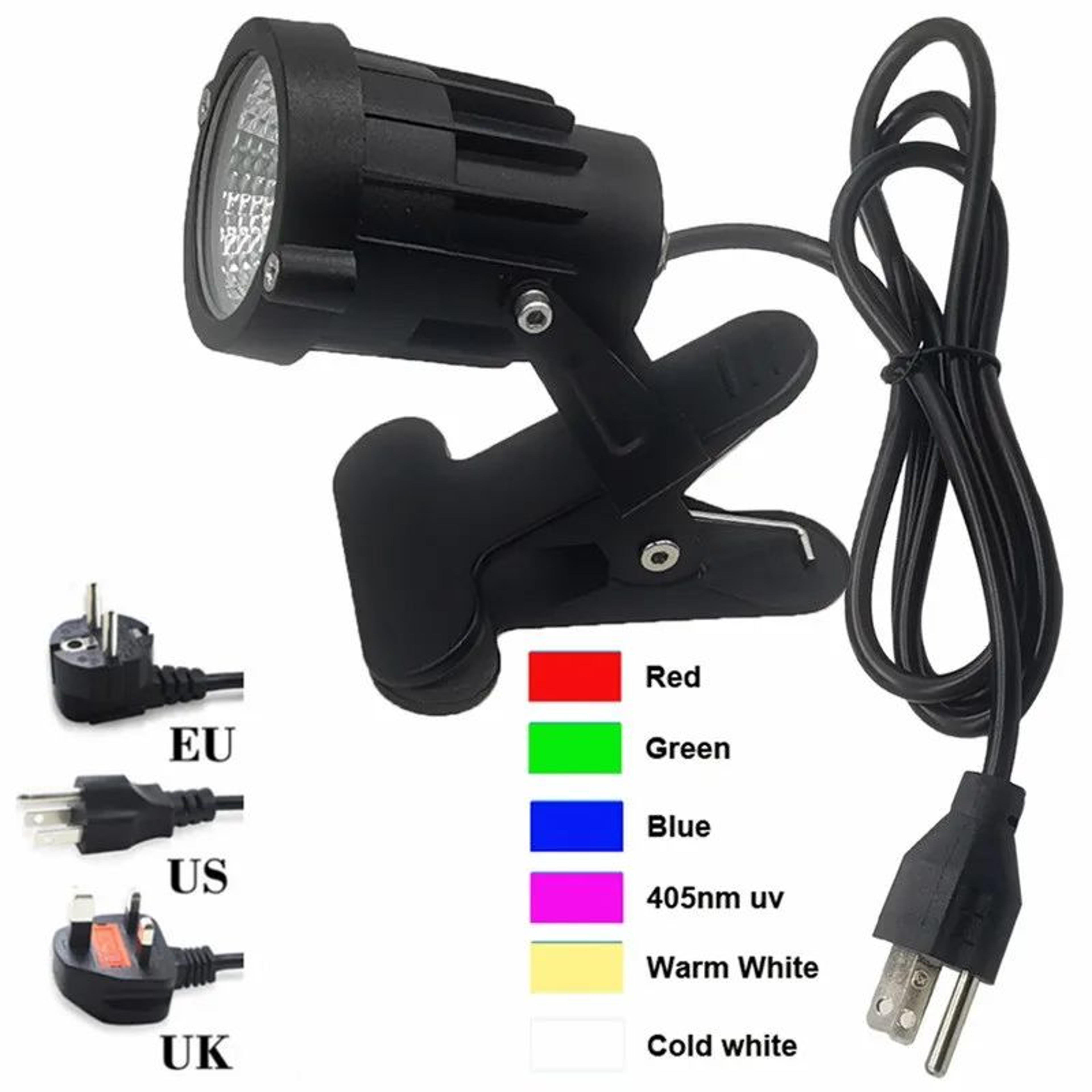 led clamp spotlight – 12w cob clip on accent light with plug for desk, plant decor, trade show, workshop and billboard