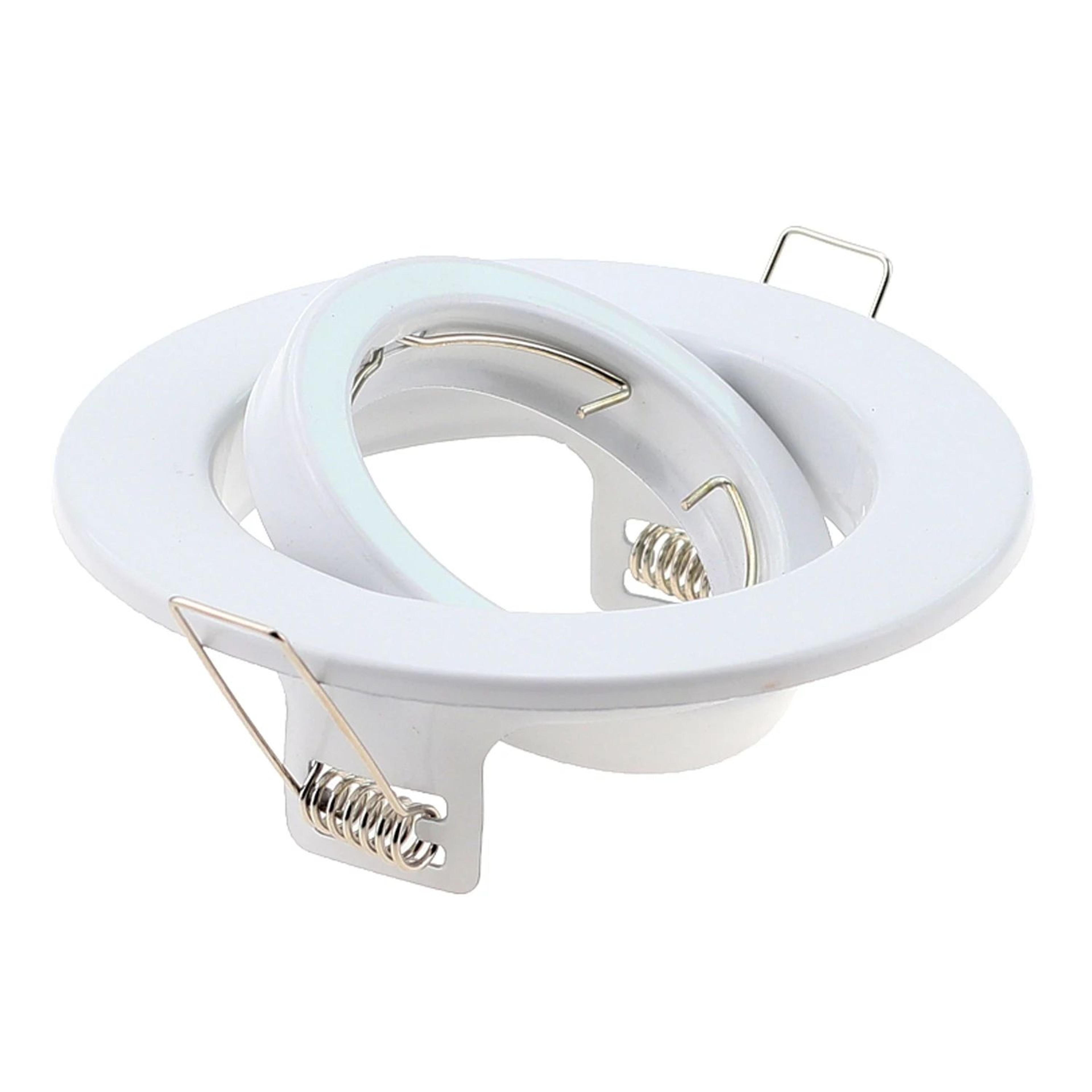white round downlight frame – metal gu10 mr16 ceiling spotlight fitting with 3.15 in cutout for indoor home renovation