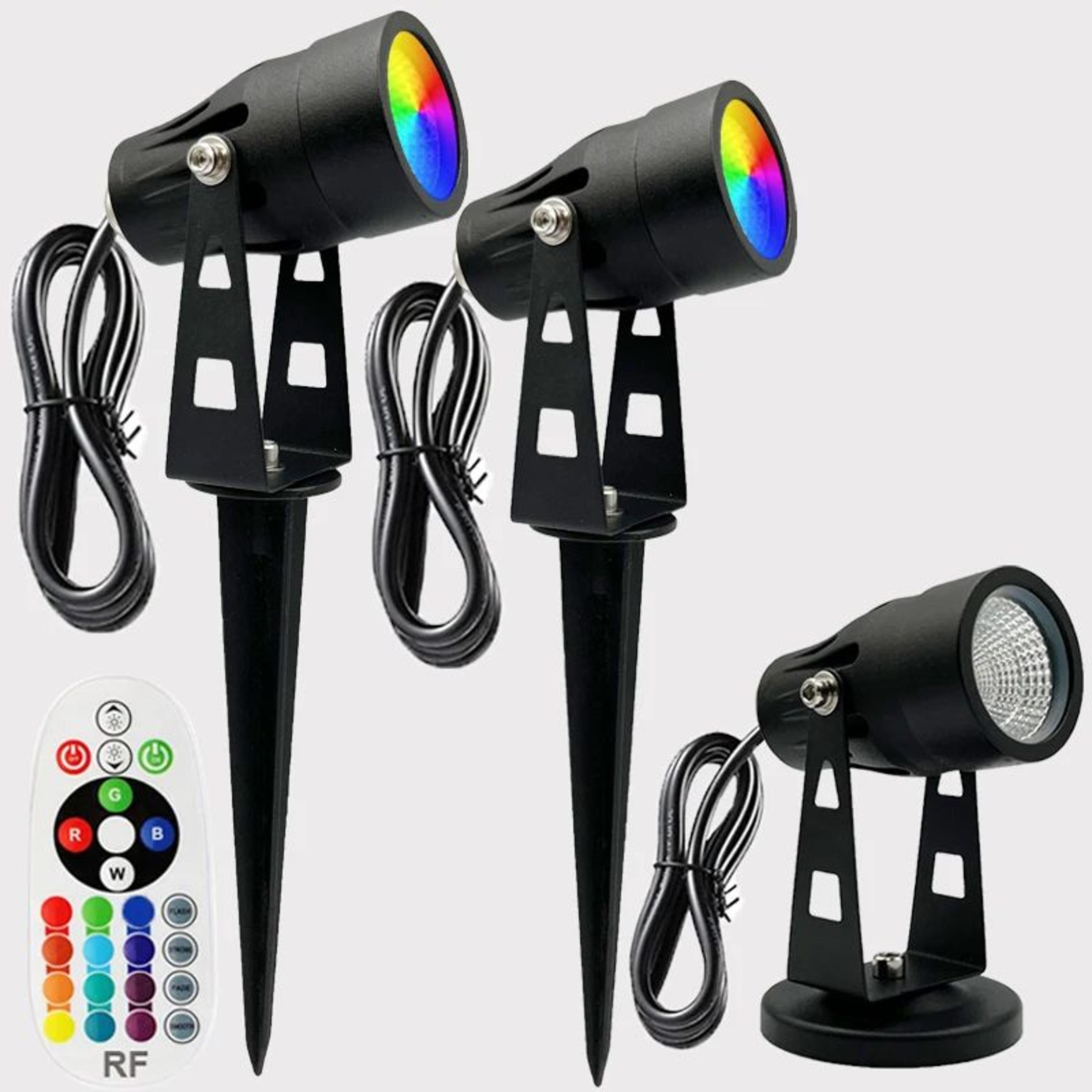 rgbw led lawn light – 6w waterproof landscape spotlight with remote for garden, pathway, yard and tree accent lighting
