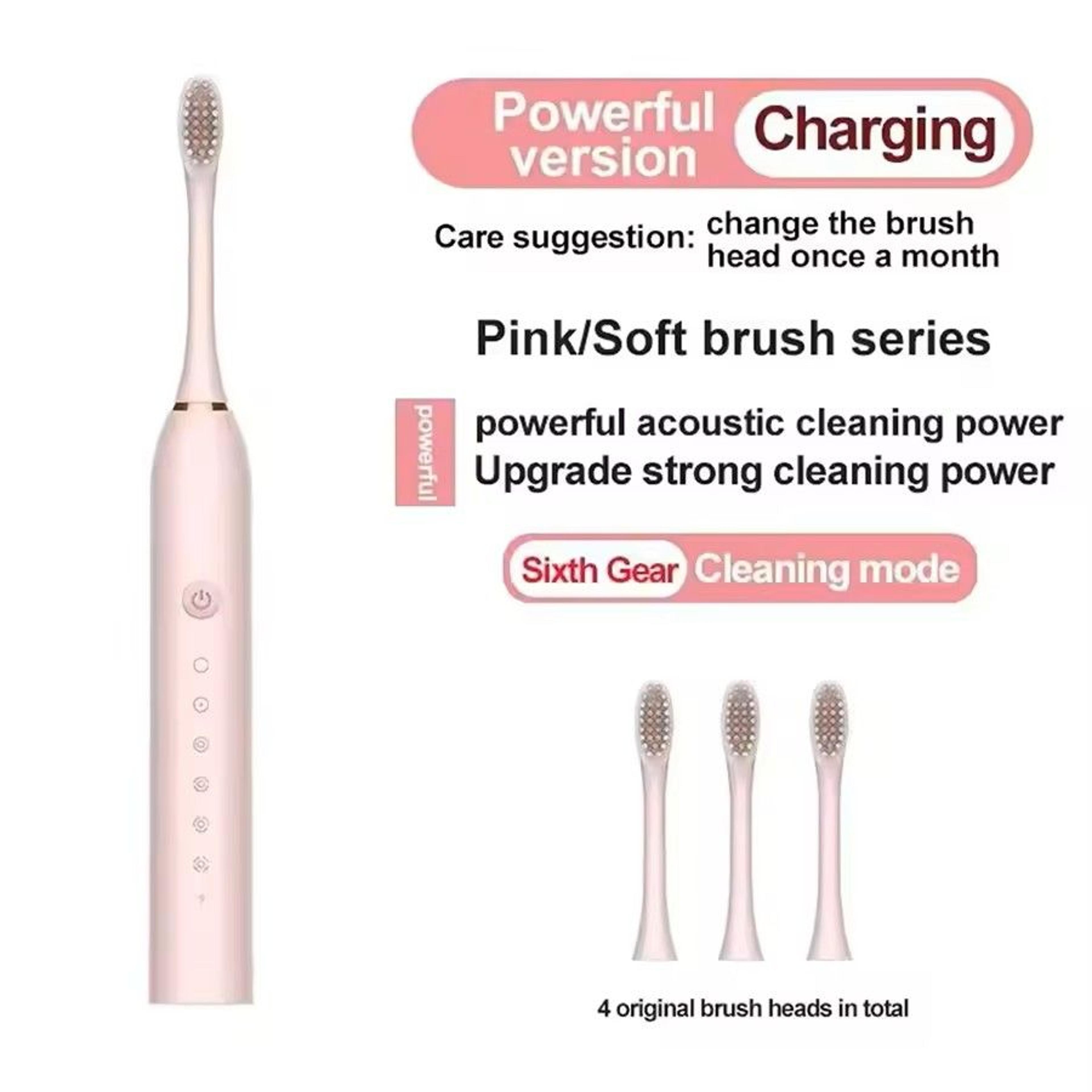Ultrasonic Smart Sonic Electric Toothbrush Set  Adult Soft Brush Travel Kit 8