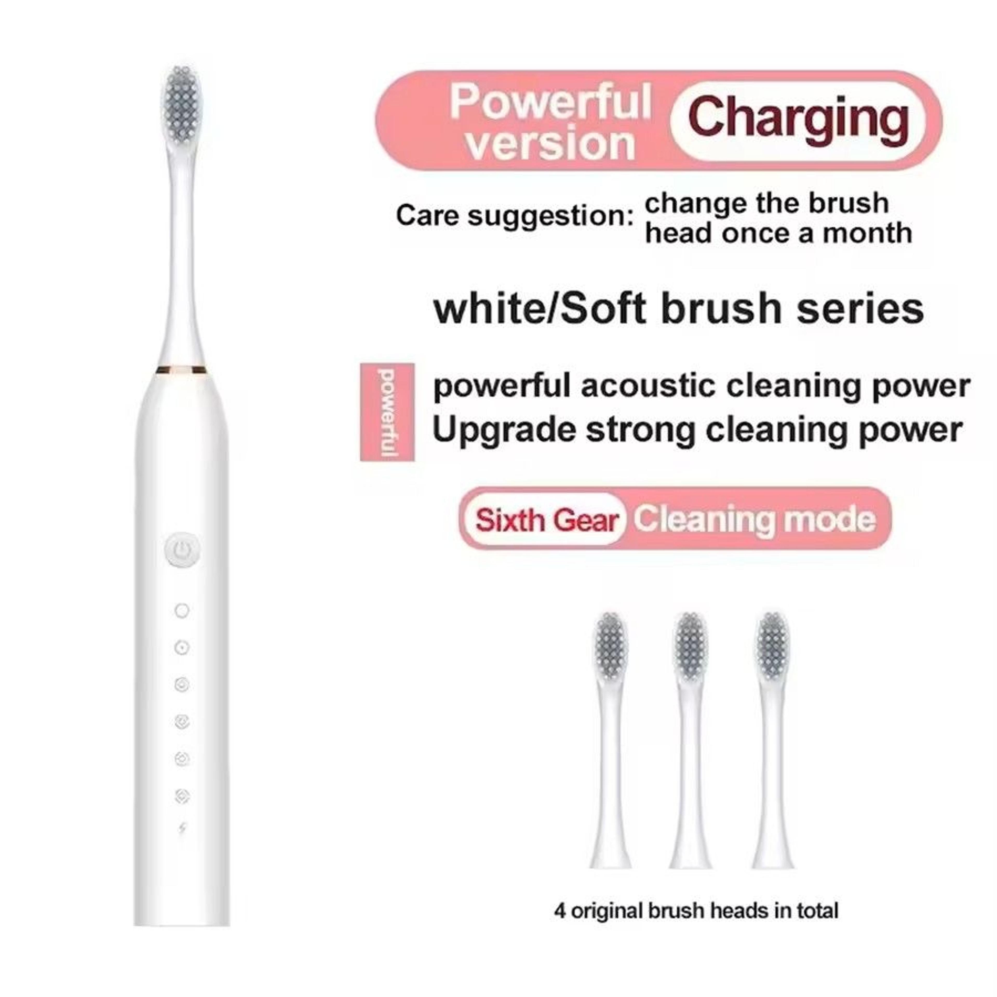 Ultrasonic Smart Sonic Electric Toothbrush Set  Adult Soft Brush Travel Kit 9