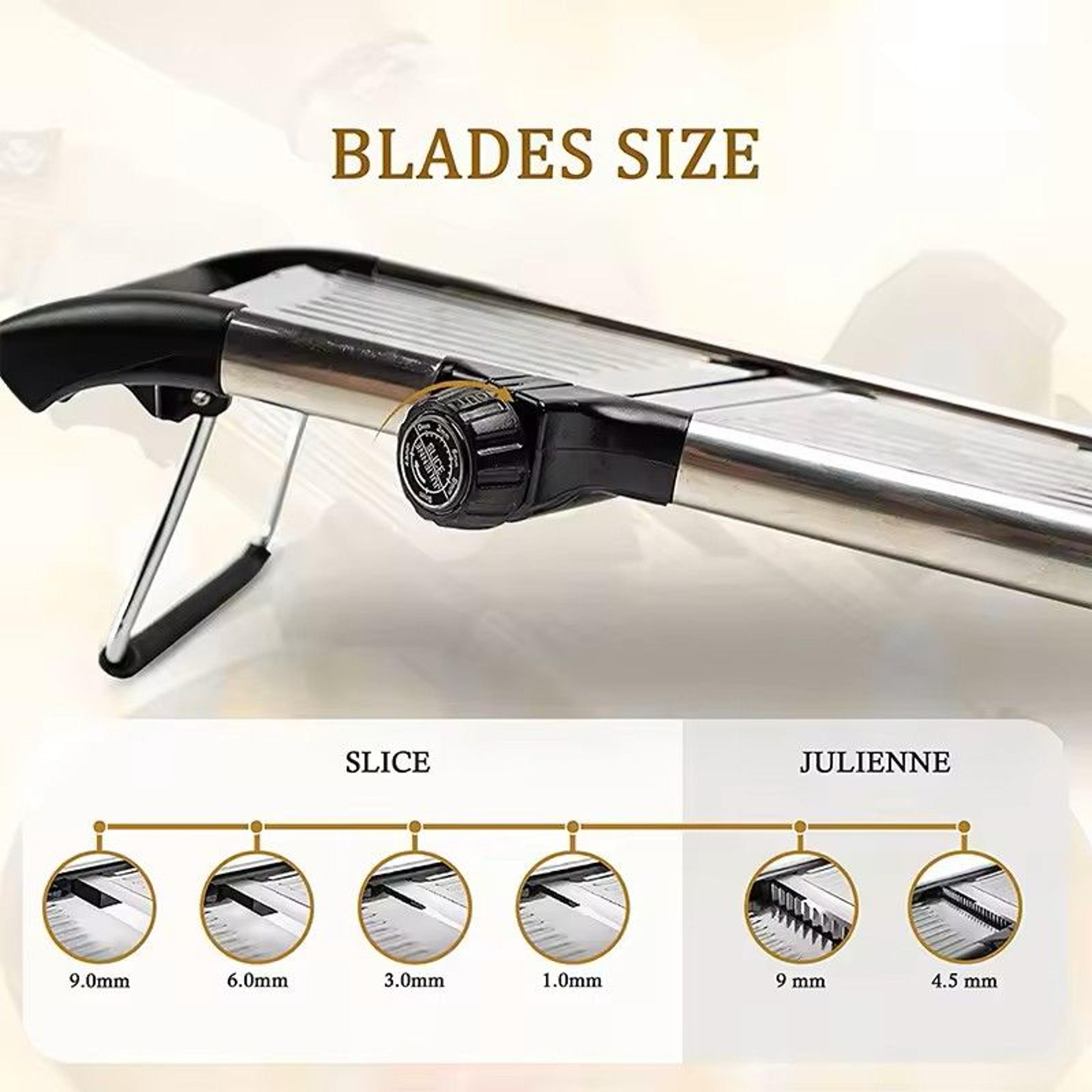 LMETJMA Adjustable Stainless Steel Mandoline Slicer For Vegetables And Fruits 2