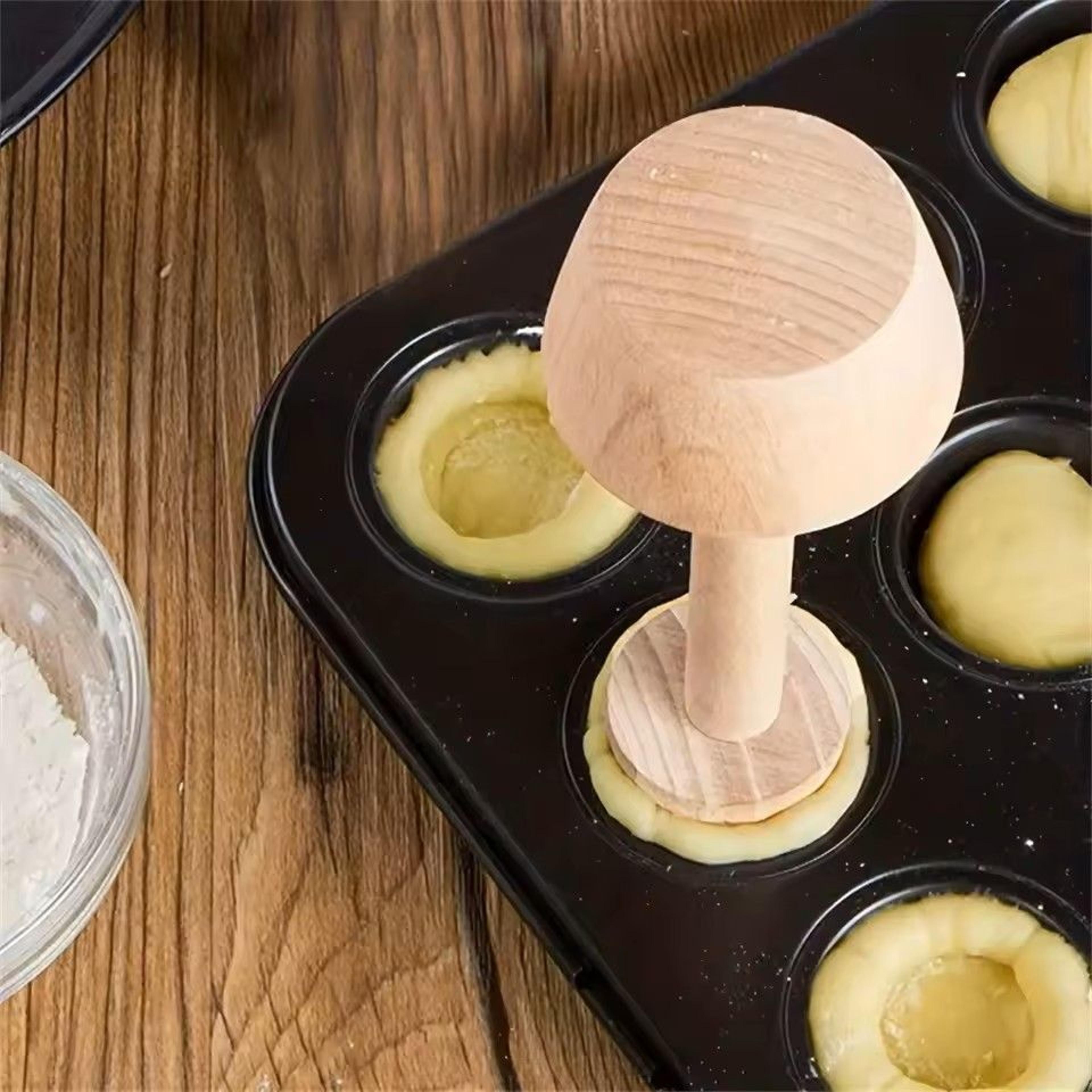Premium Wooden Egg Tart Mold Double Side Pastry Tamper For Baking Tarts And Mini Pies 5