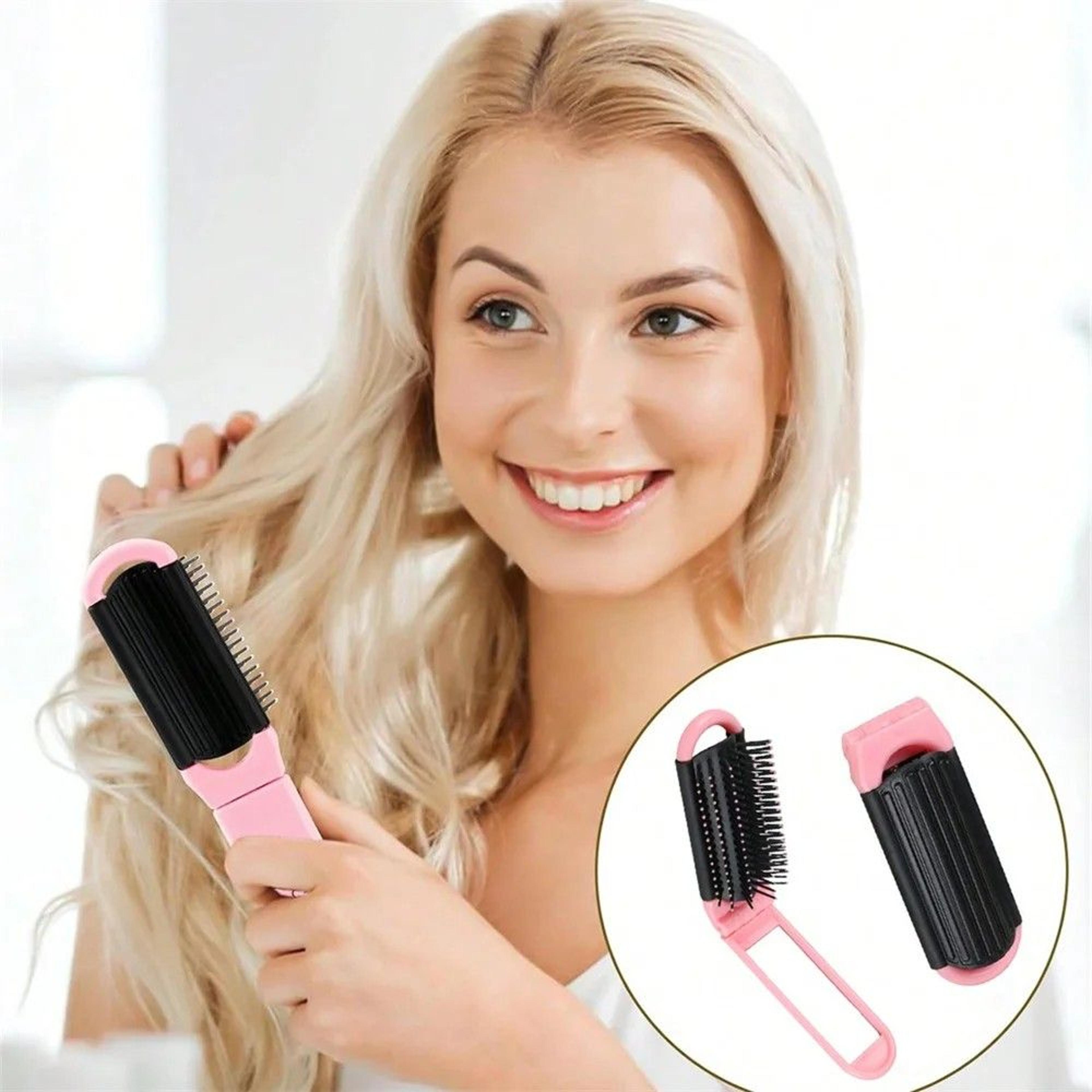 Foldable Portable Mirror Comb Mini Hairbrush With Scalp Massage Airbag Design 5