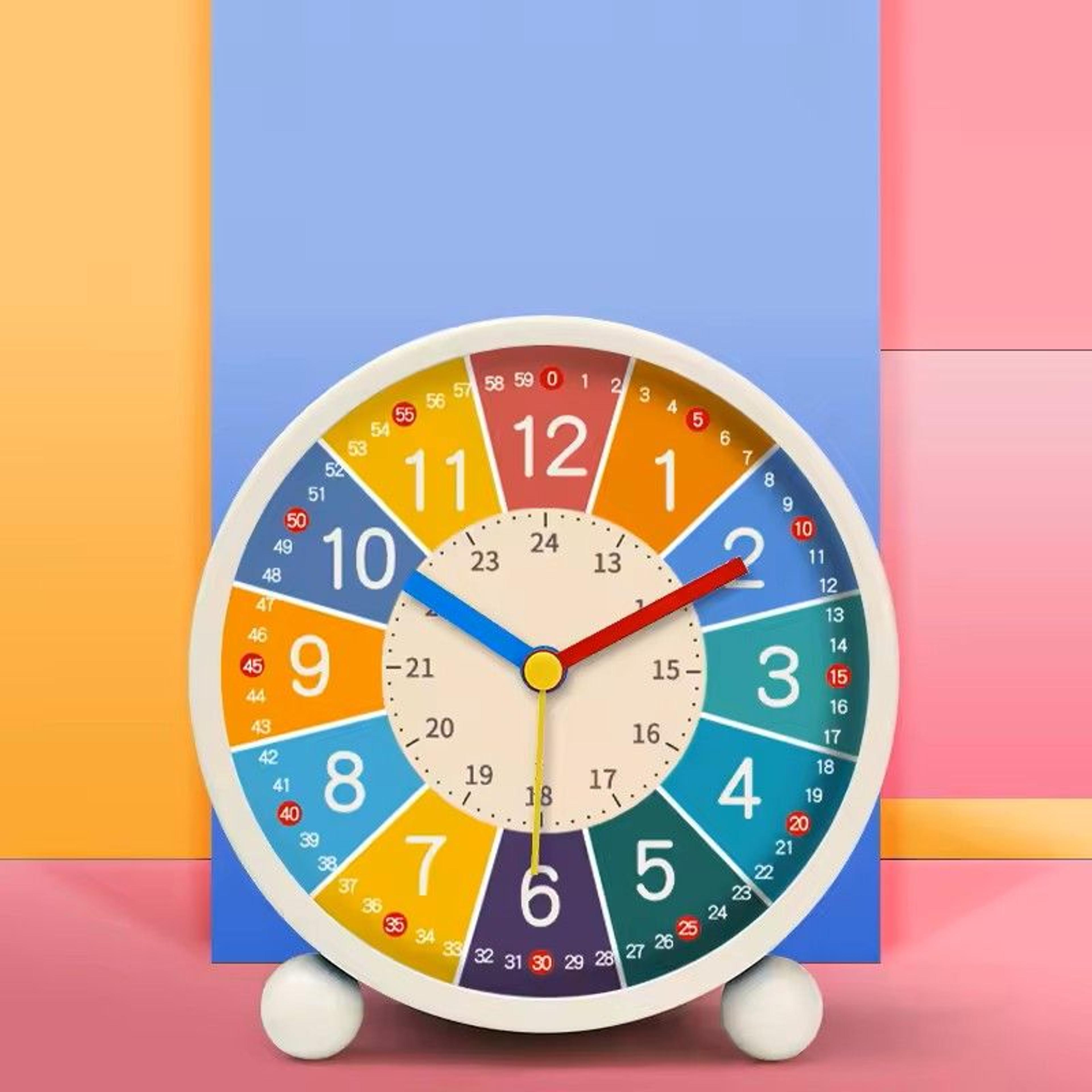 Kids Early Learning Alarm Clock Silent Desktop Clock For Bedroom Or Study Room 4
