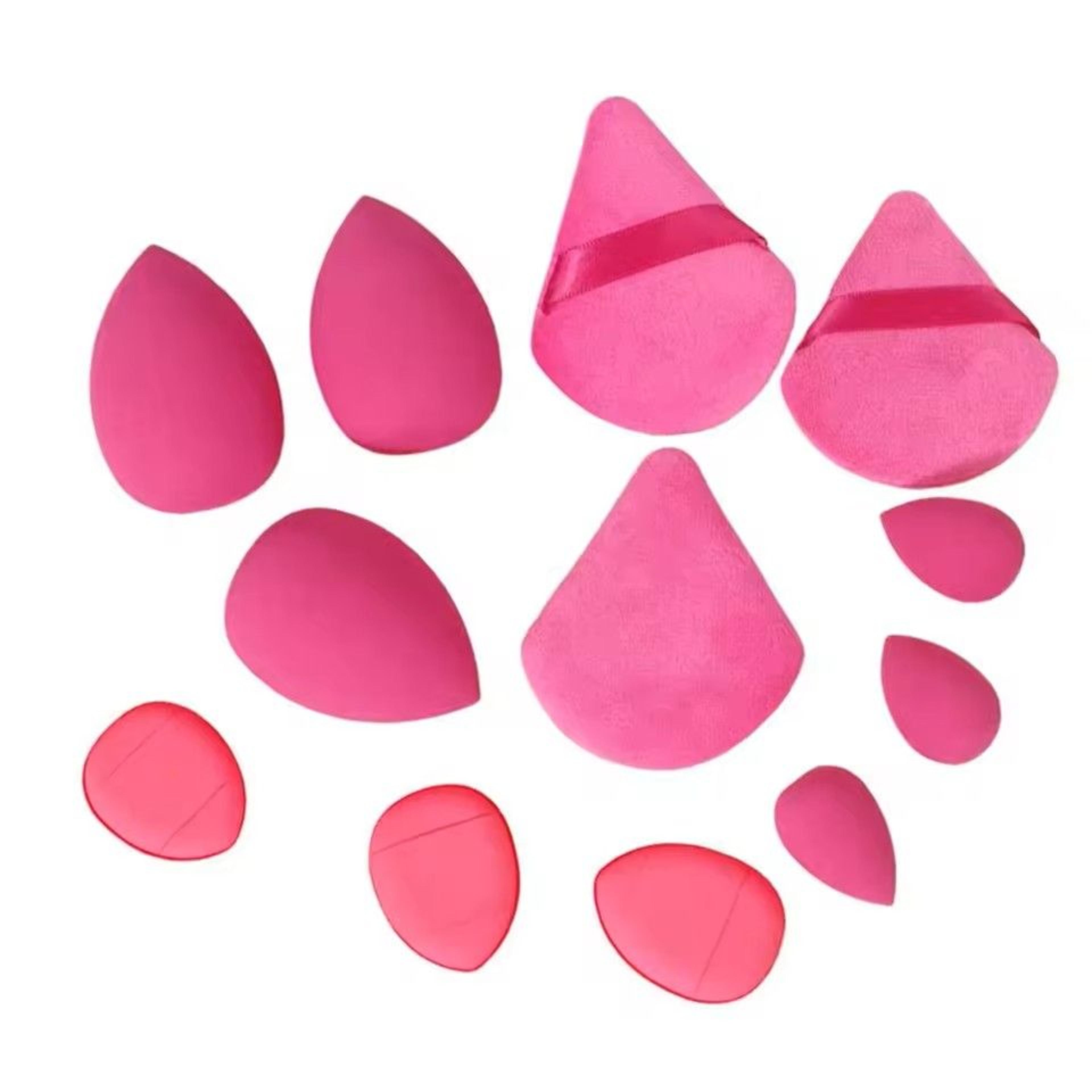 12pcs Makeup Sponge Set Cosmetic Blender Beauty Eggs Velvet Triangle Powder Puff And Finger Puffs 2